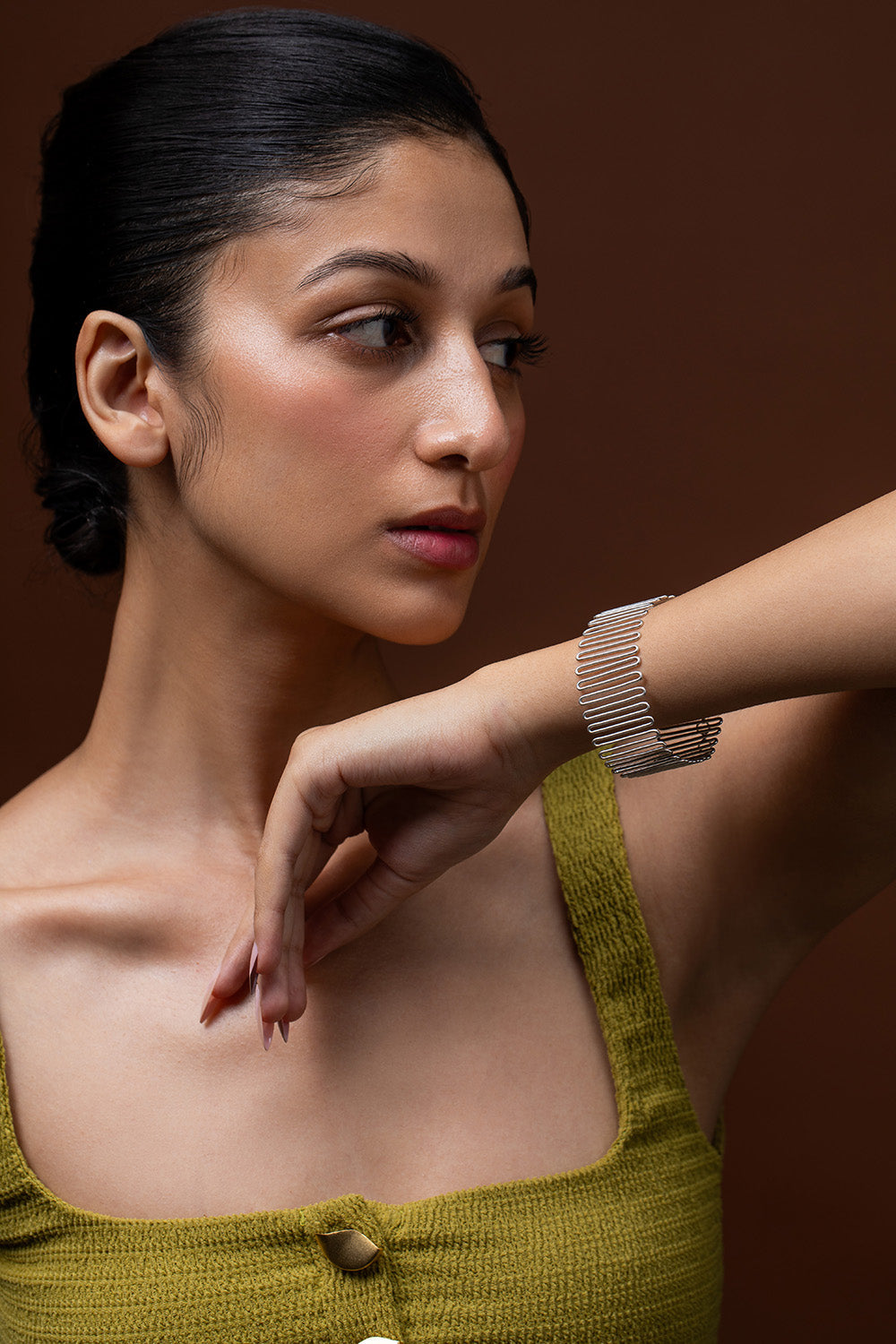 Silver Spiral Meadow Bracelet