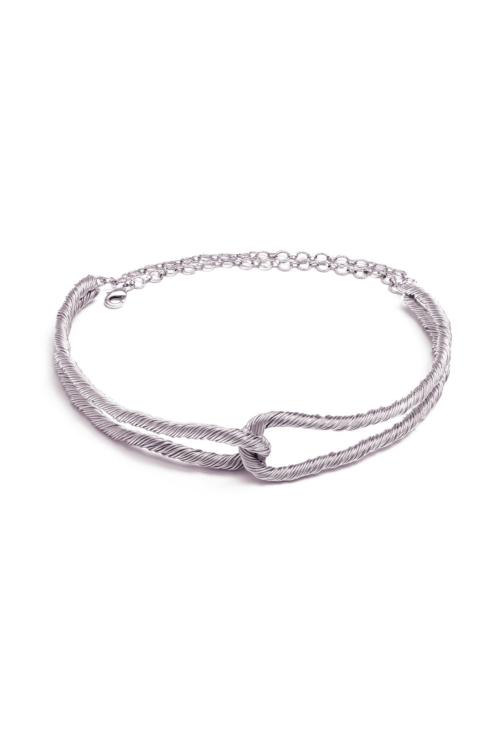 Silver Threaded Interlocked Choker