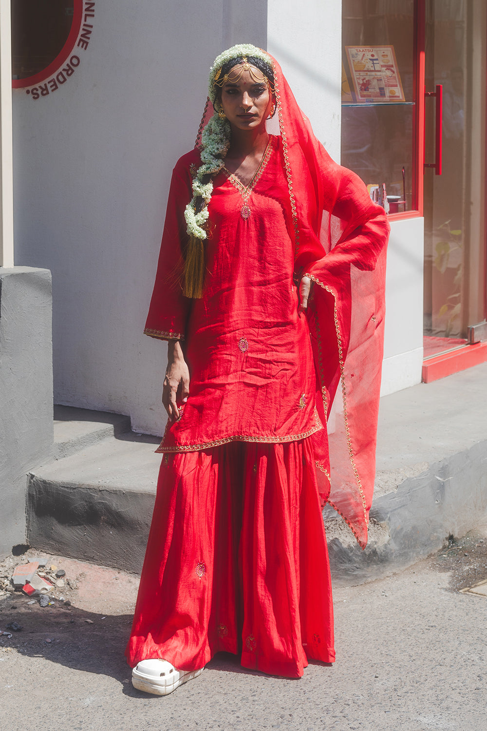 Sindoori mirchi sharara set