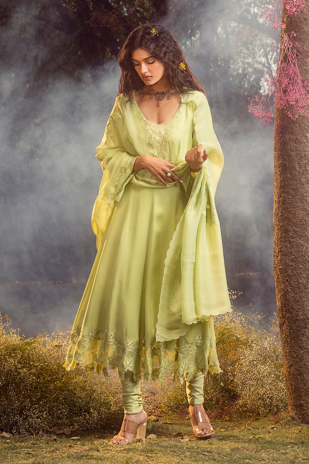 Soft Green Anarkali Set