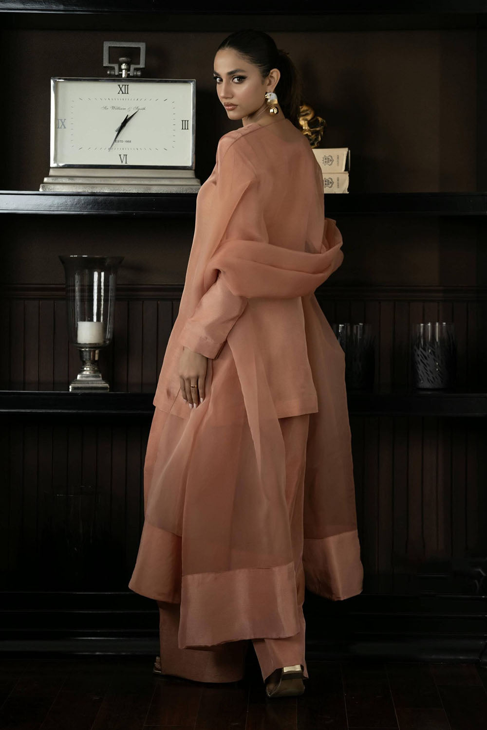 Soft Peach Pure Silk Kurta Set