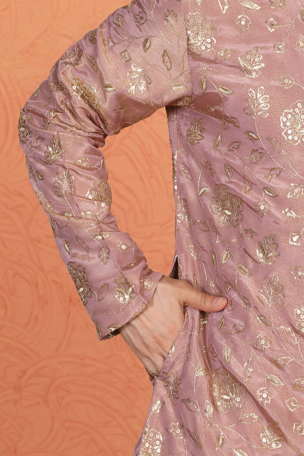 Son Zar Embroidered Kurta with  Back Elastic Pants And Dupatta