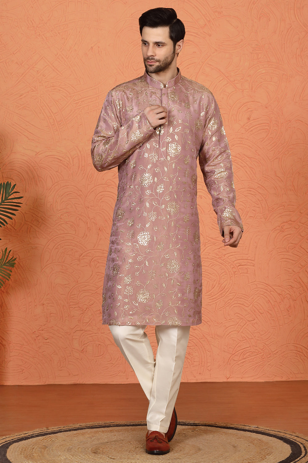 Son Zar Embroidered Kurta with  Back Elastic Pants And Dupatta