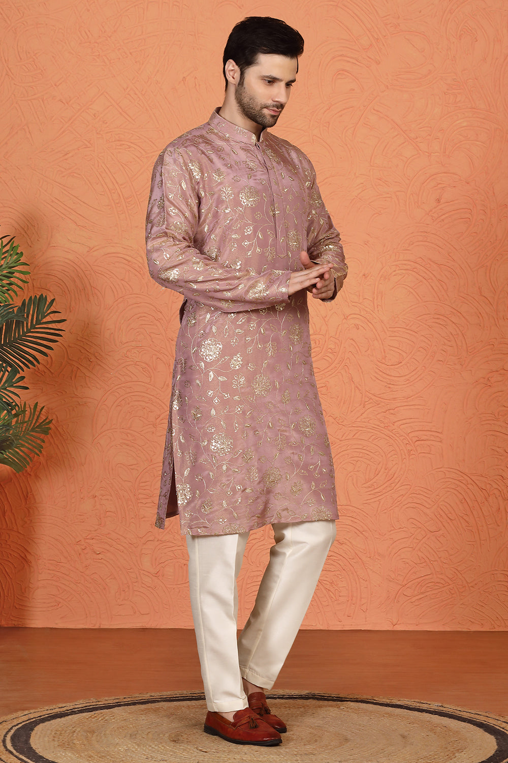 Son Zar Embroidered Kurta with  Back Elastic Pants And Dupatta