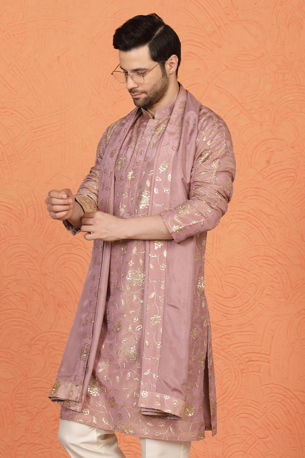 Son Zar Embroidered Kurta with  Back Elastic Pants And Dupatta