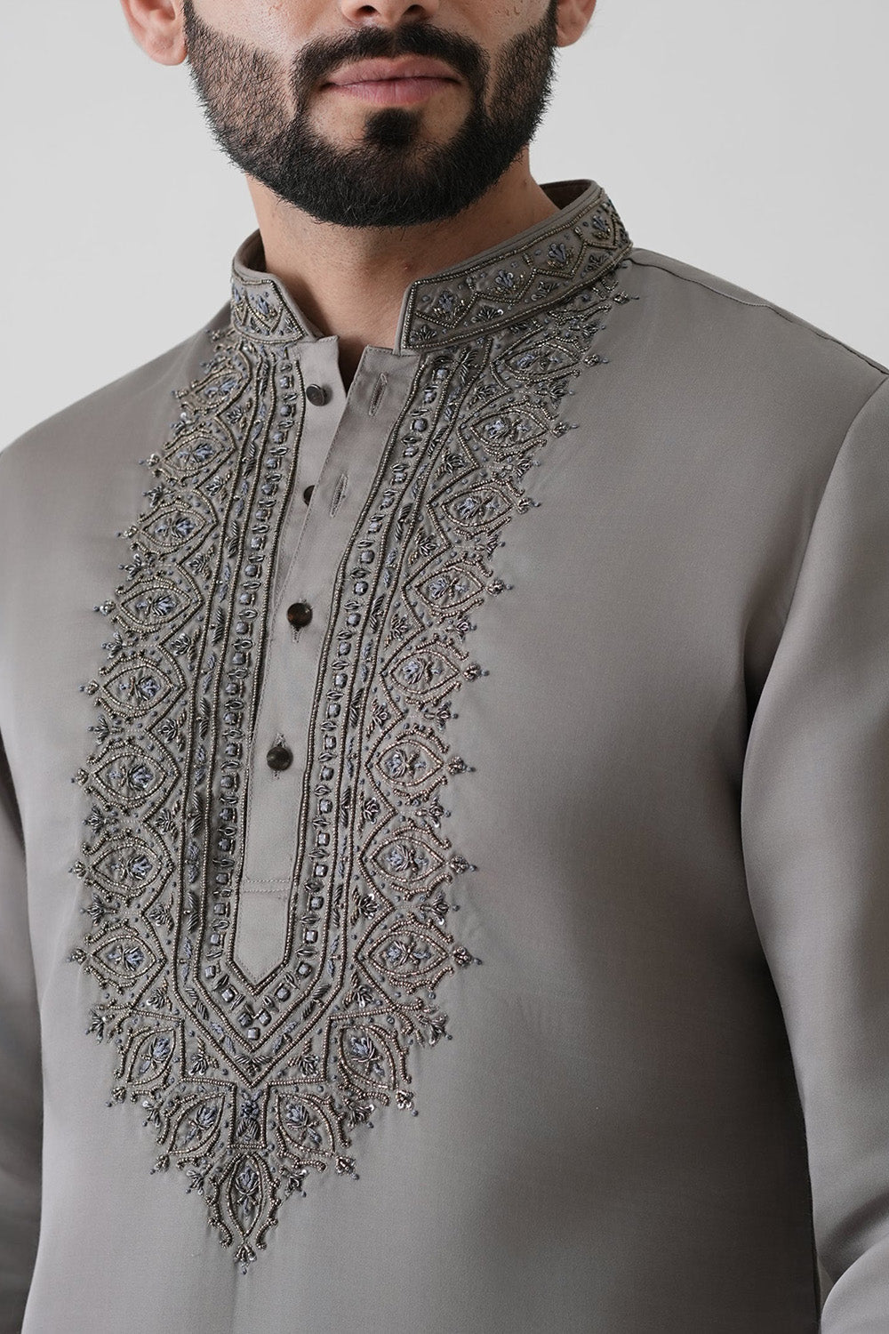 Steel Grey Opulence Kurta Set