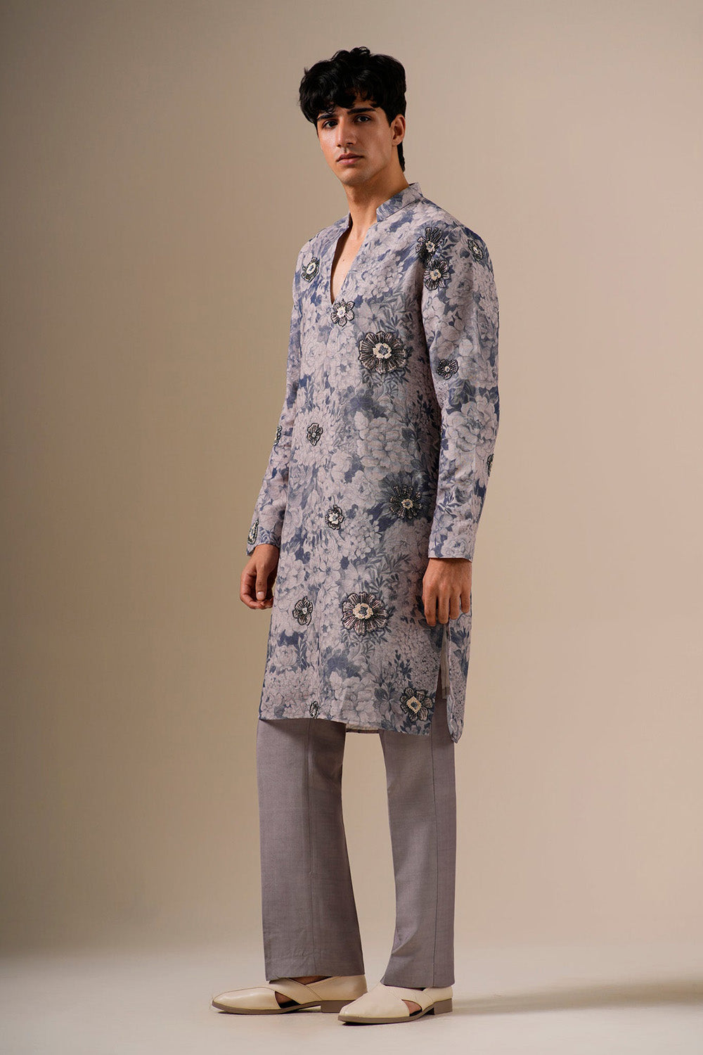Stone Blue Garden Kurta Set