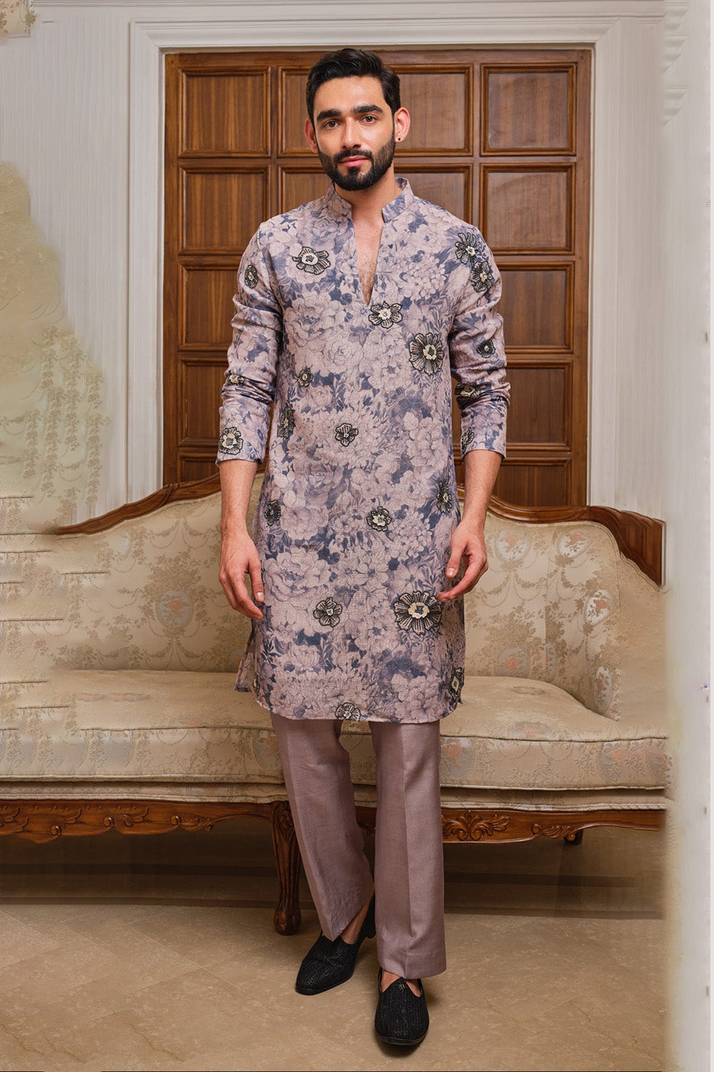 Stone Blue Garden Kurta Set