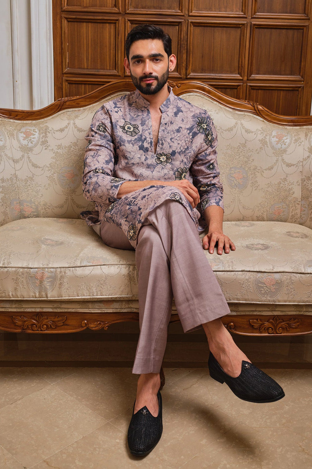 Stone Blue Garden Kurta Set