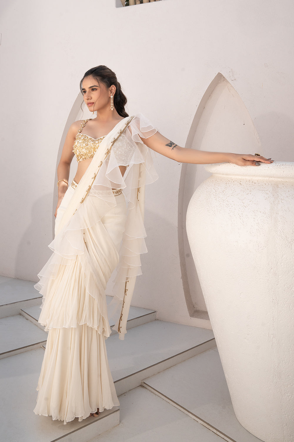 Sunlit Jasmine Saree