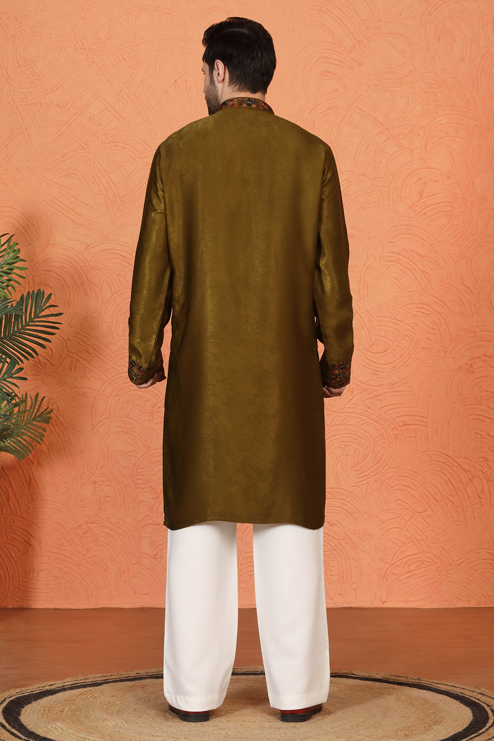 Swarna Utsav All Over  Embroidered Kurta with Back Elastic Pants