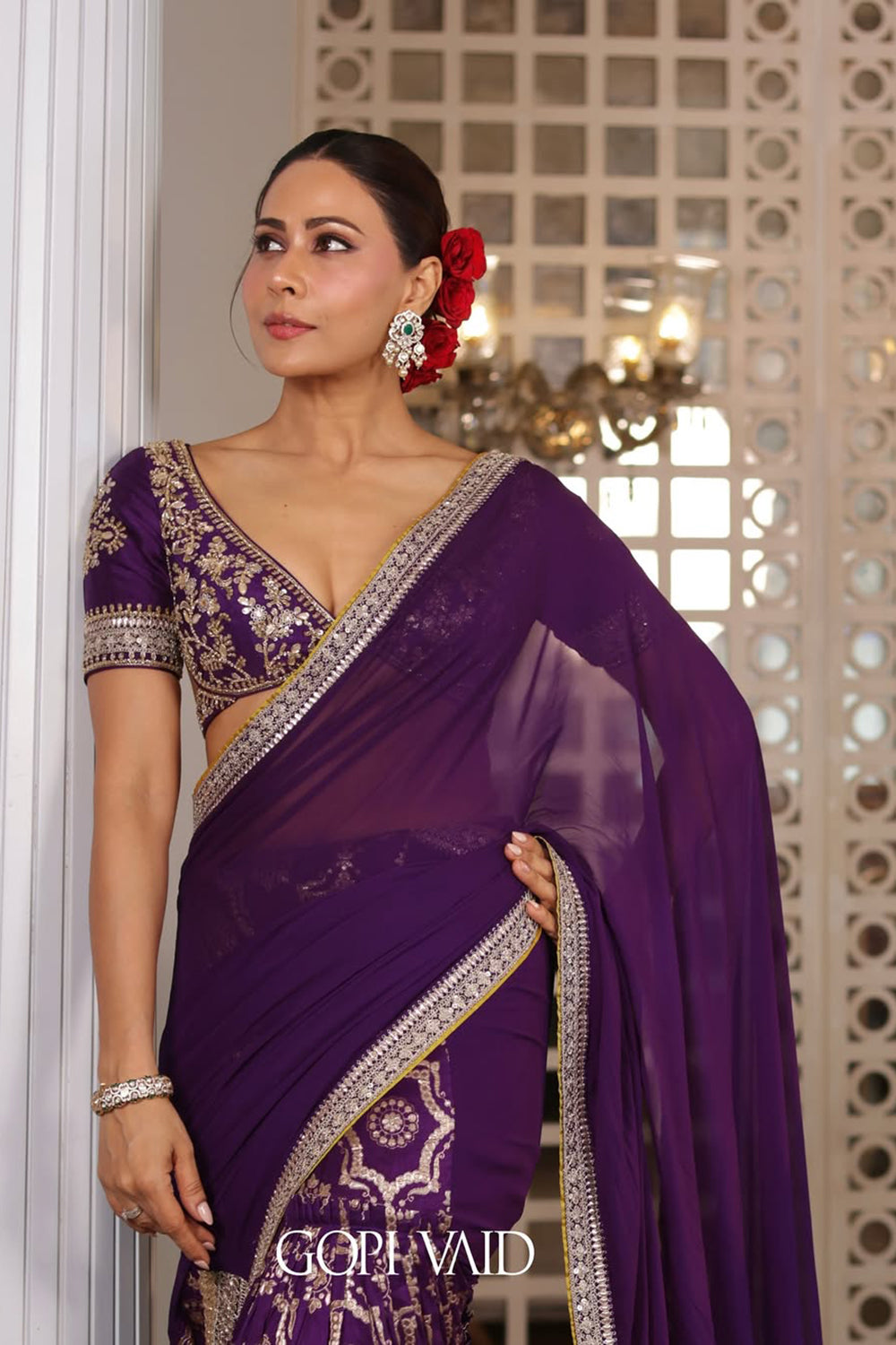 Swati Vatsa in Ruqqayah Saree Set