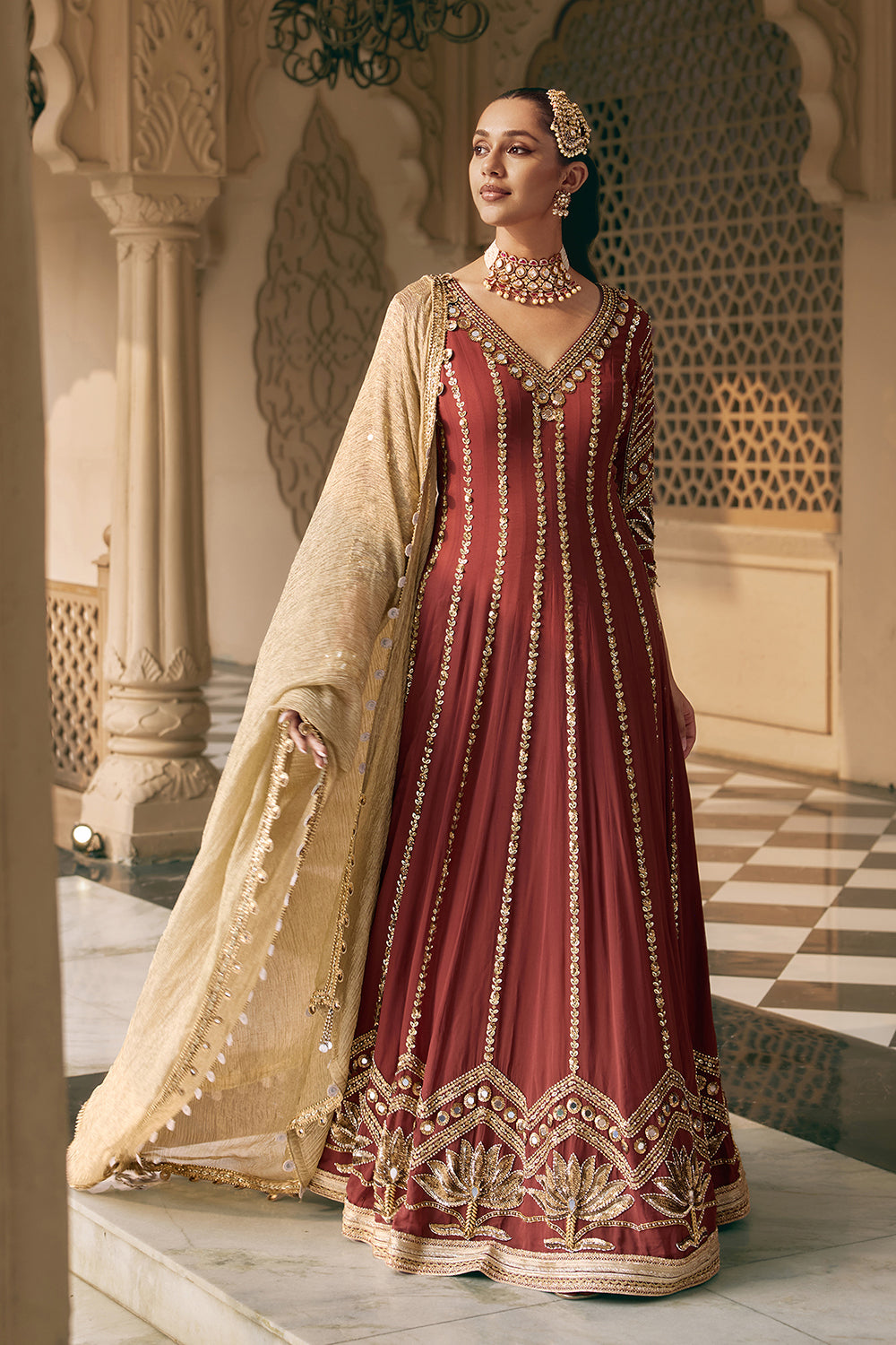Tamra Padma Anarkali Set