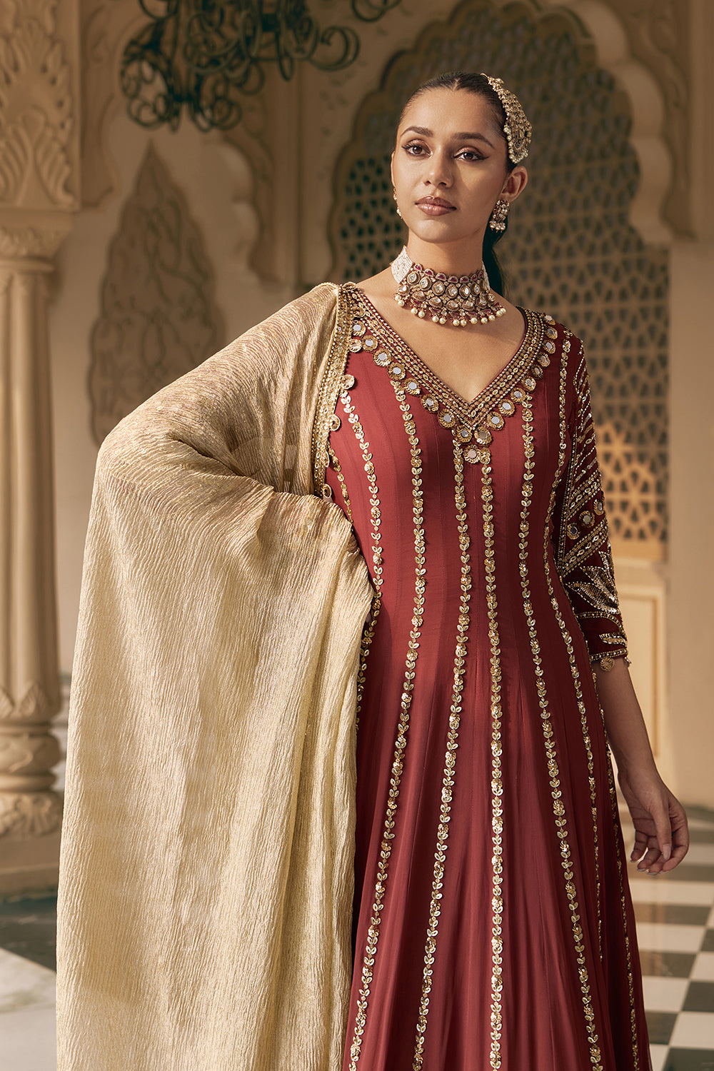 Tamra Padma Anarkali Set