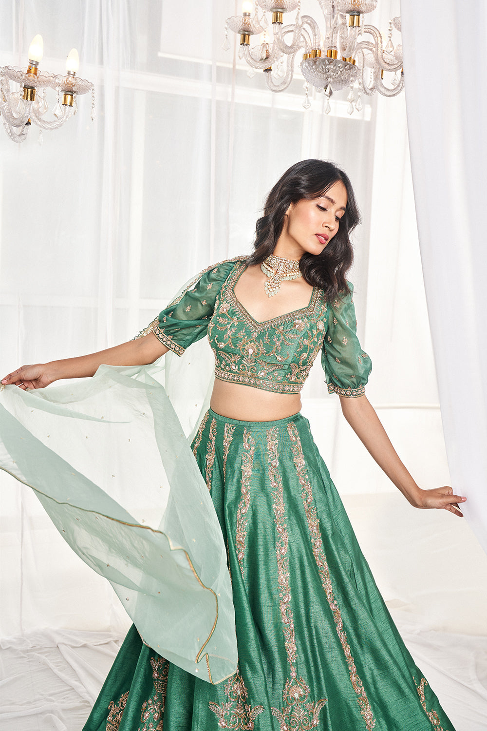 Teal Green Bridal Set