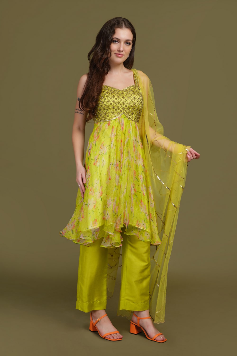 Ethereal Embroidered Anarkali Set