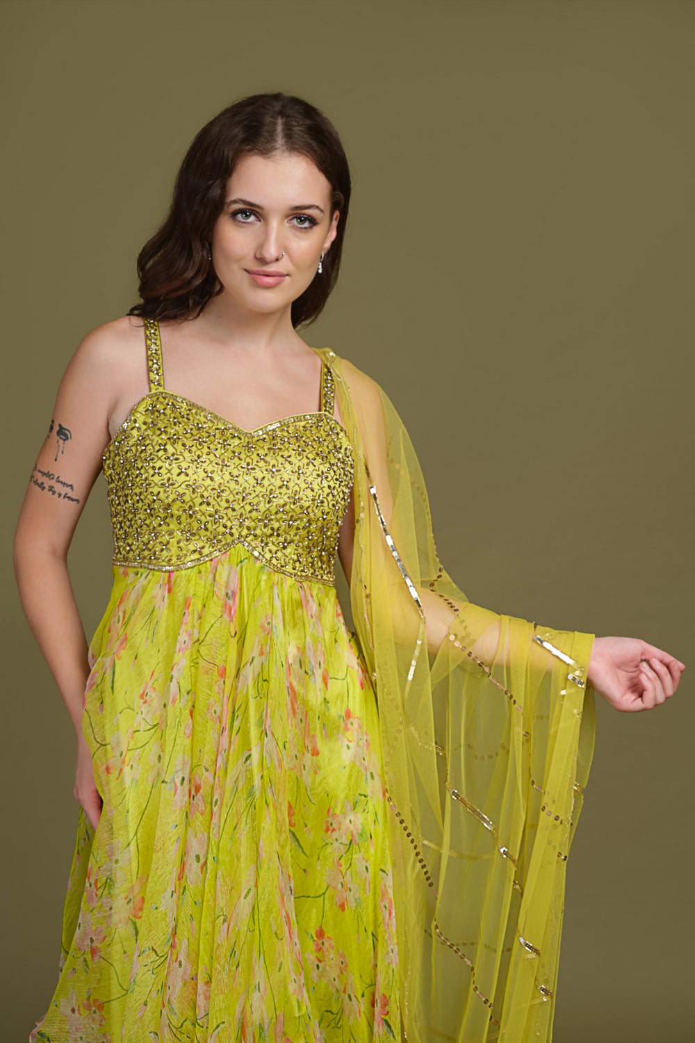 Ethereal Embroidered Anarkali Set