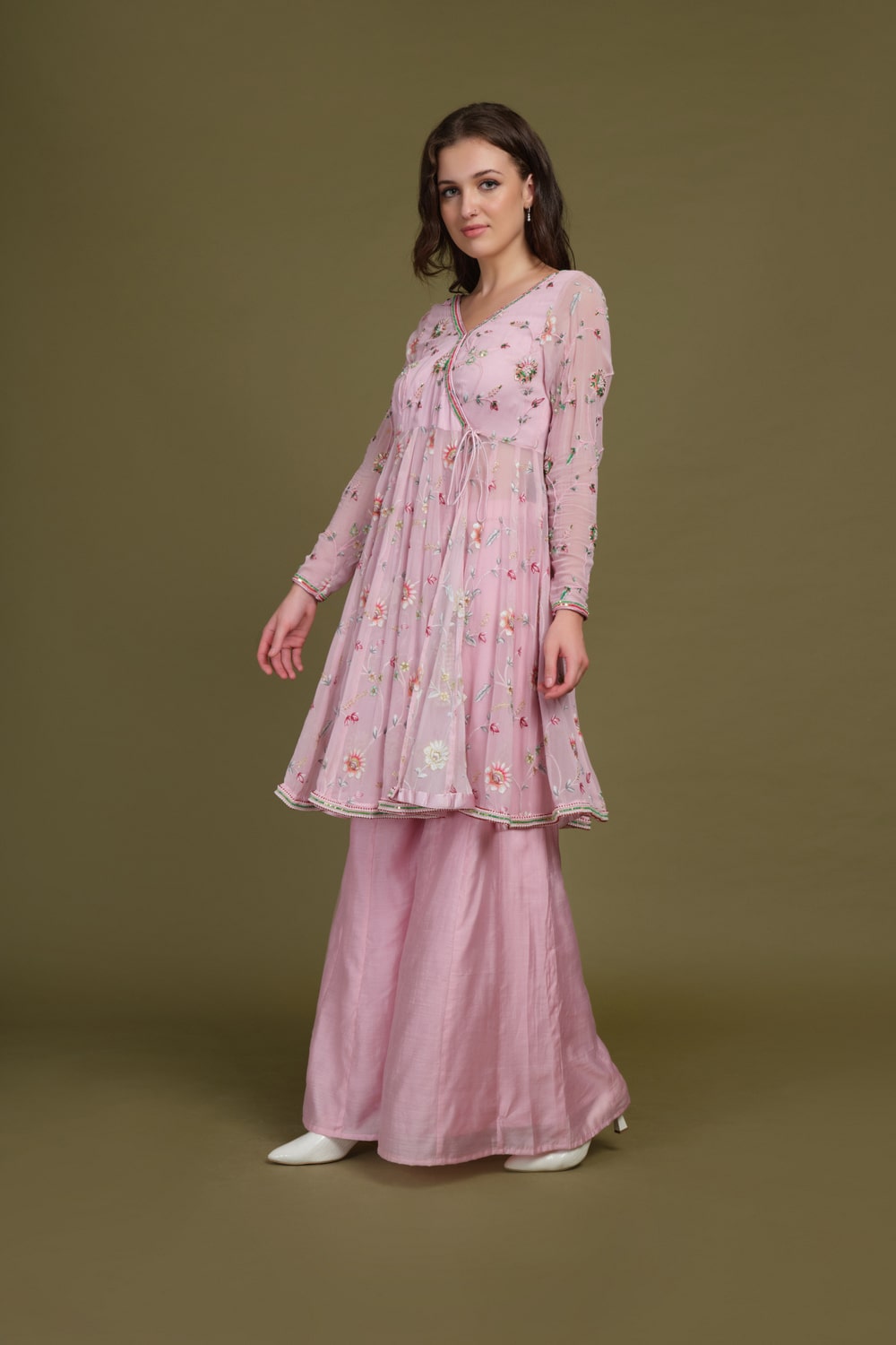 Elegant Angrakha Ensemble with Handcrafted Embroidery