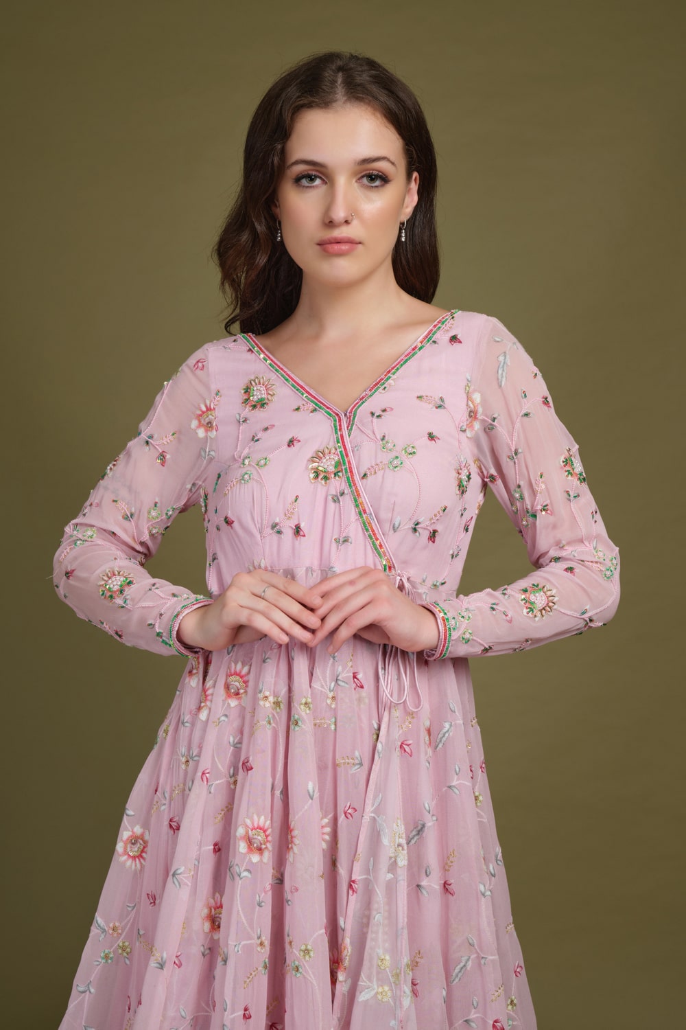 Elegant Angrakha Ensemble with Handcrafted Embroidery