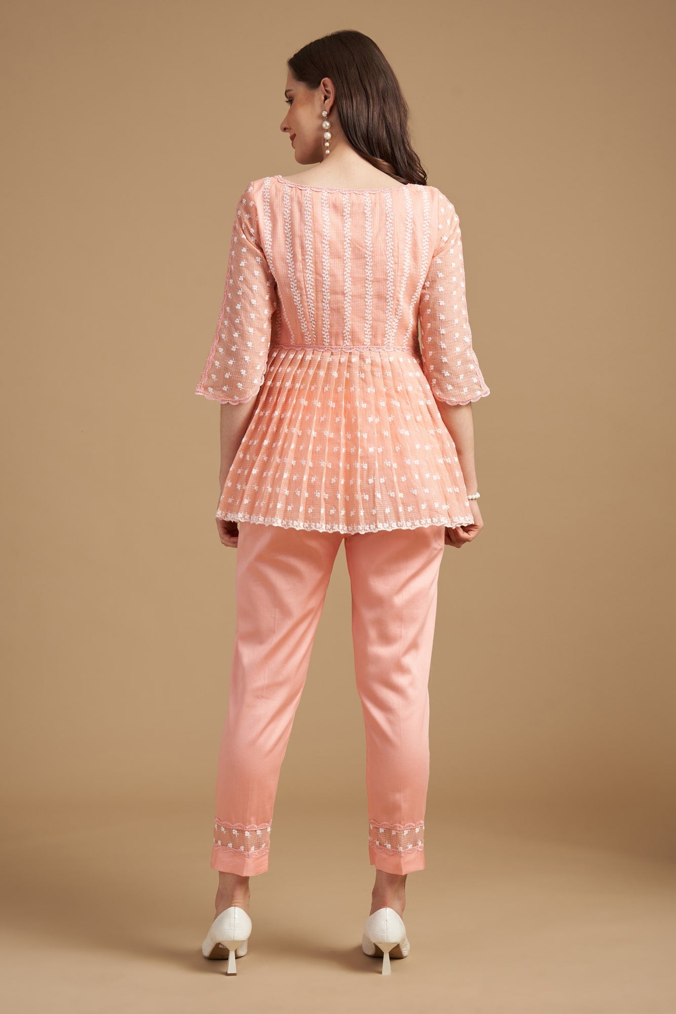Ivory Thread Embroidered Tuic Jacket with Pant
