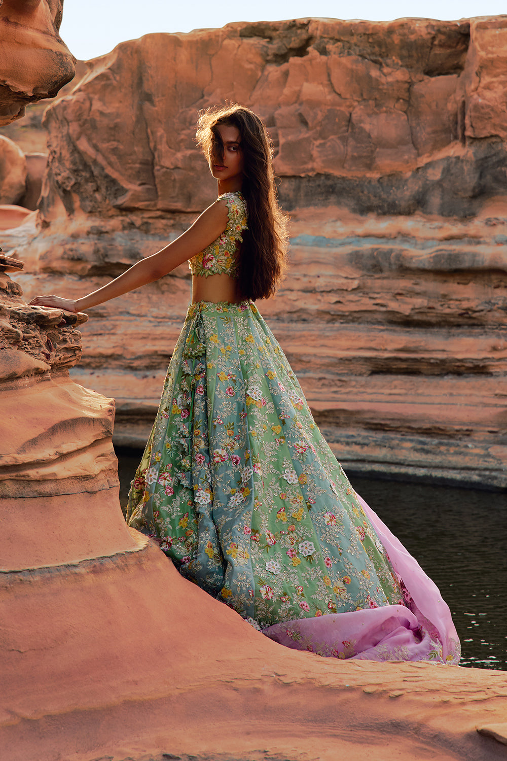 Tri Color Utsa Lehenga Set