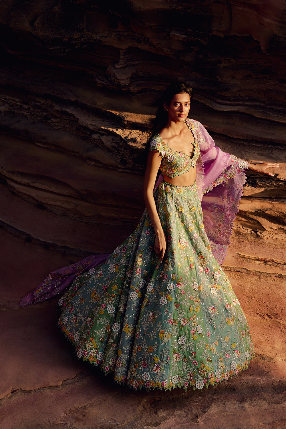 Tri Color Utsa Lehenga Set