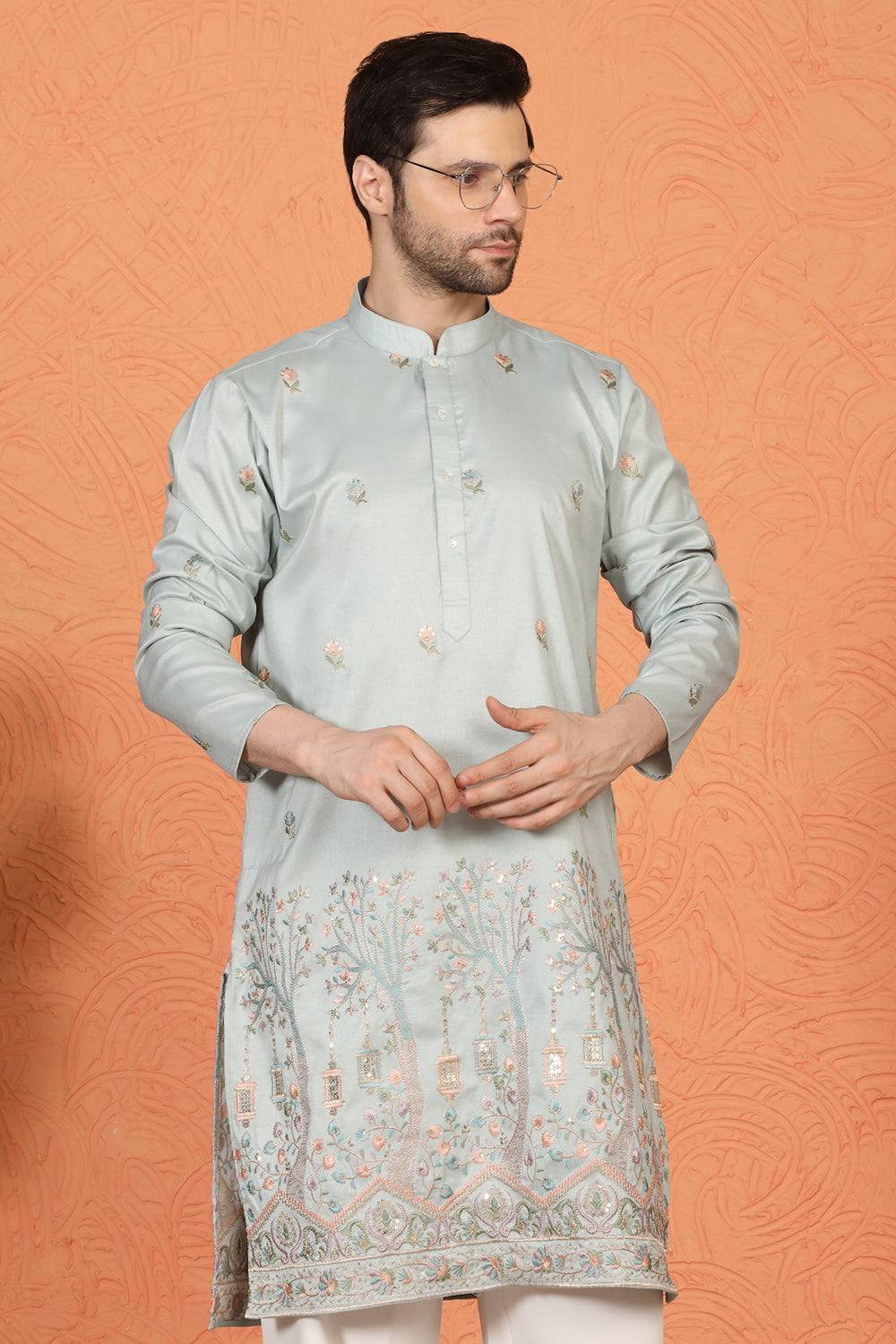 Upwan Utsav  Embroidered Kurta with  Loose Fit Parallel  Pants