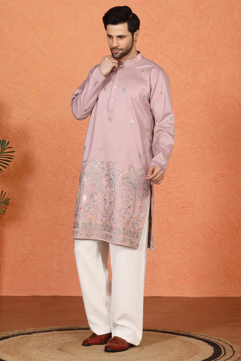 Upwan Utsav  Embroidered Kurta with  Loose Fit Parallel  Pants