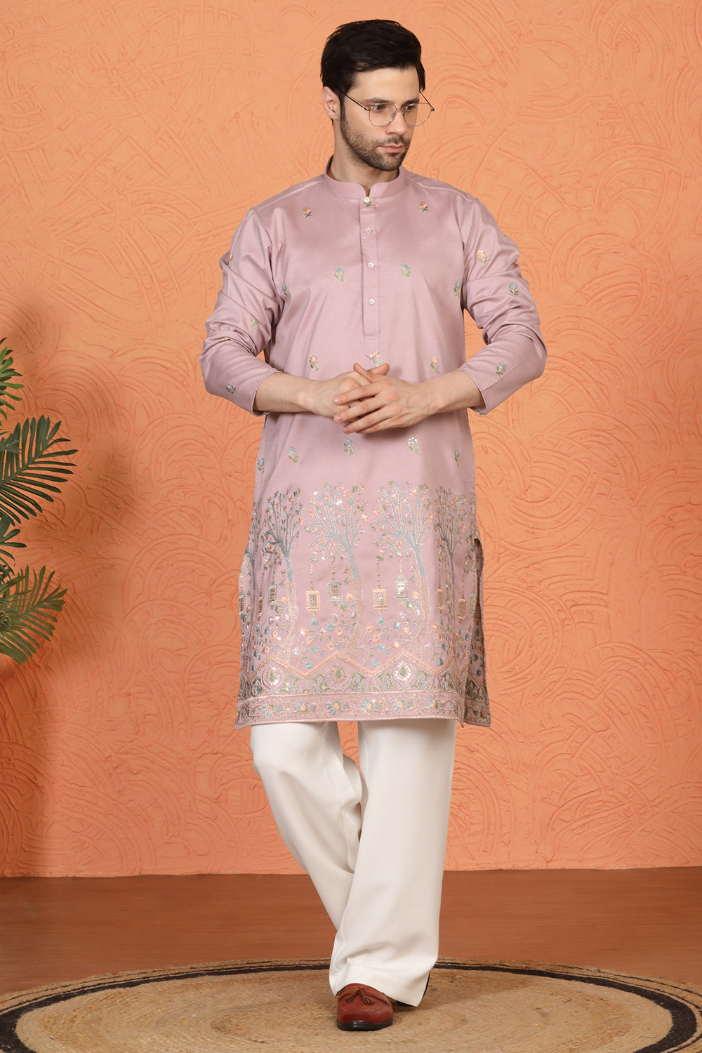 Upwan Utsav  Embroidered Kurta with  Loose Fit Parallel  Pants