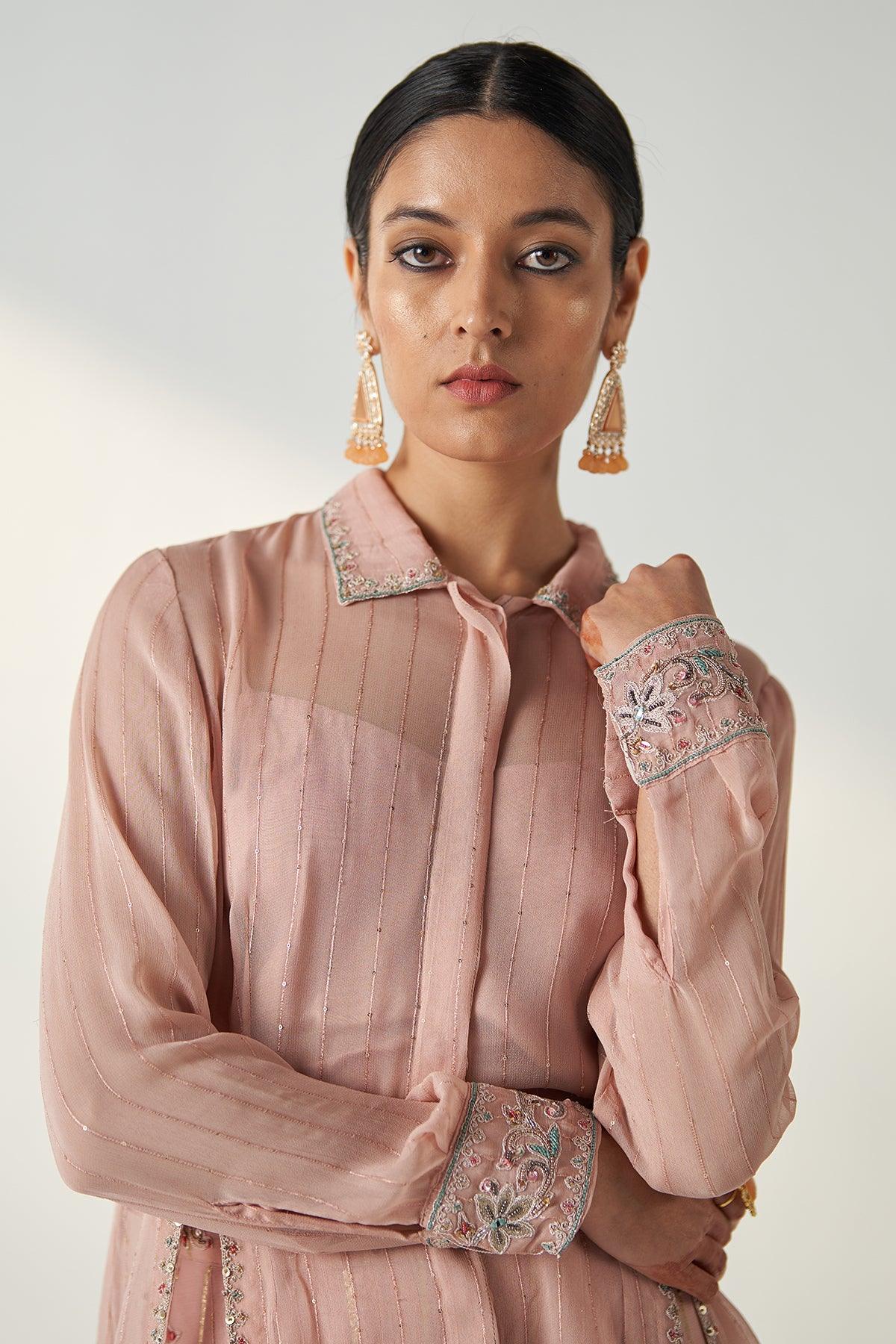 Vani Blush Pink Shirt Pant Set