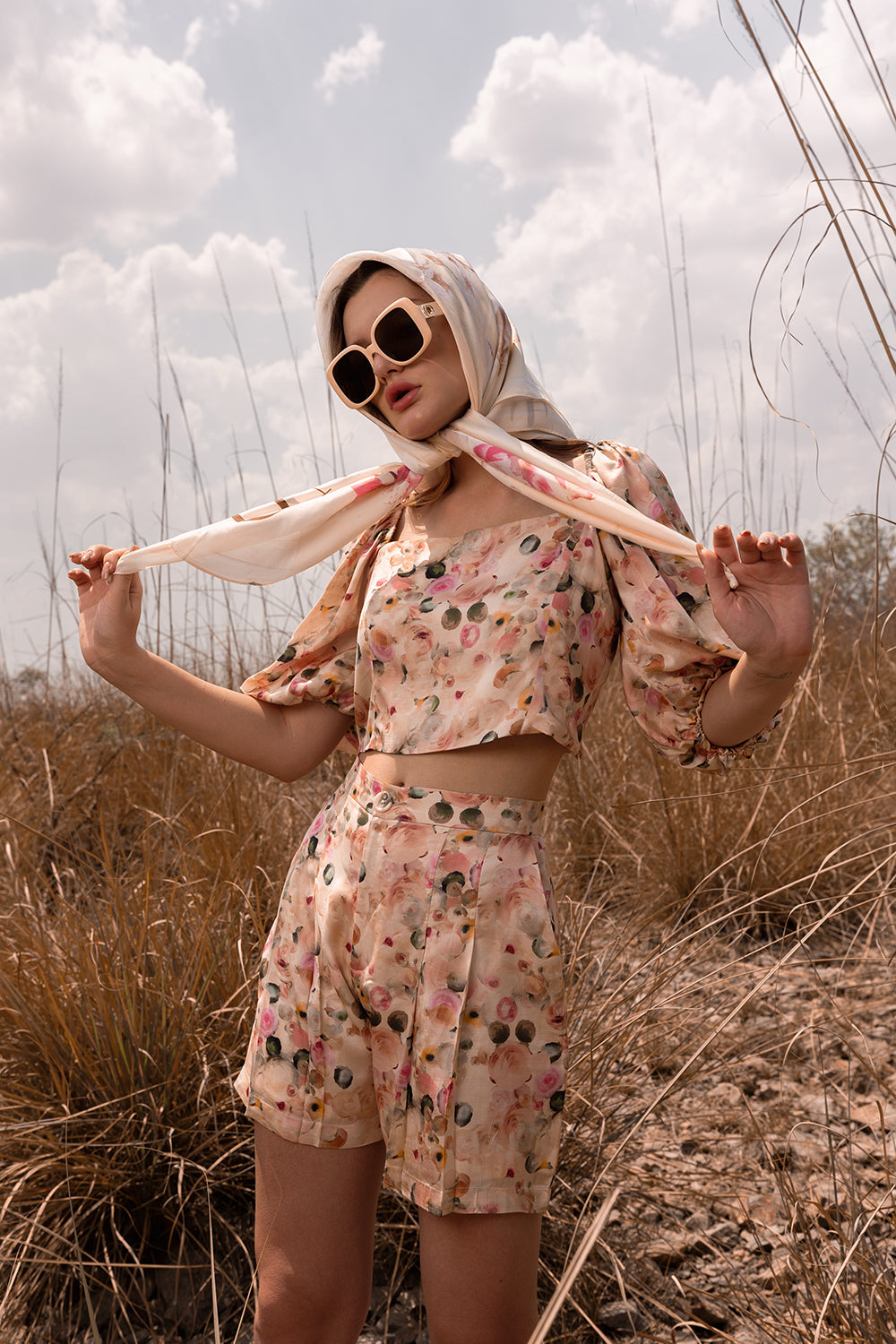 Whispering Pastels Crop Top And Shorts Co-Ord