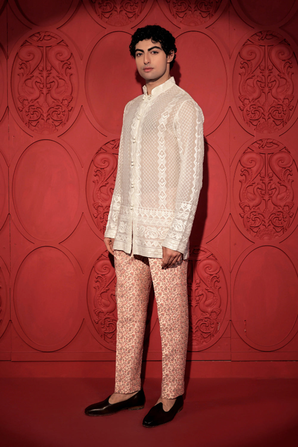 White Chikankari Short Kurta