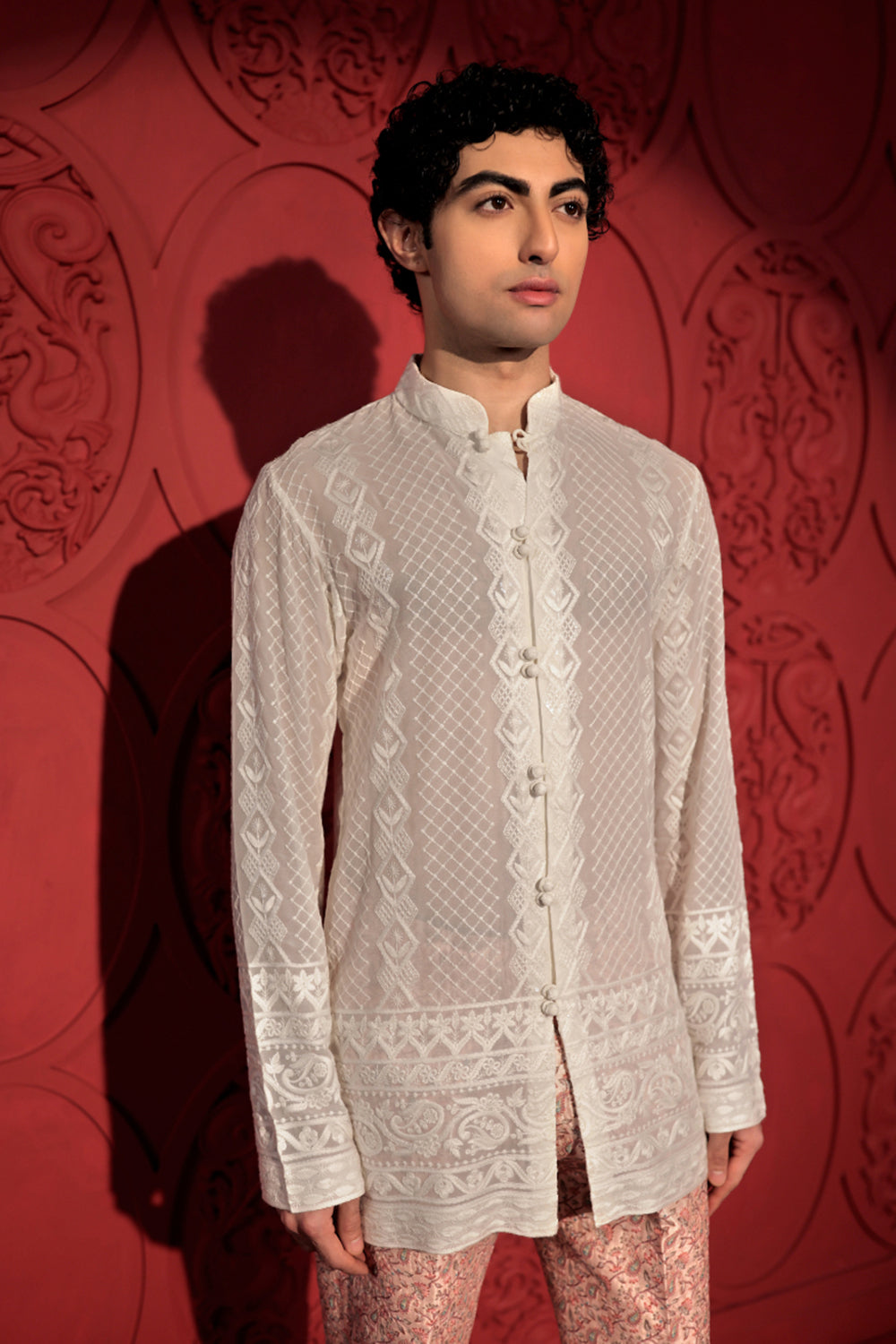 White Chikankari Short Kurta
