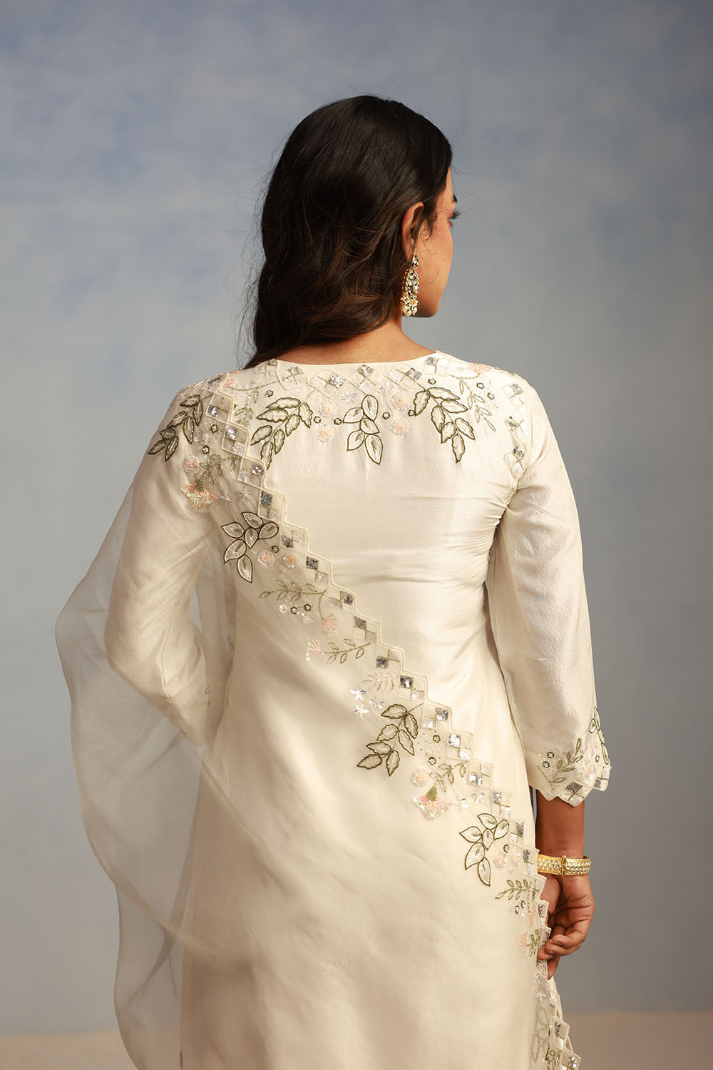 White Cutwork Embroidered Kurta Set