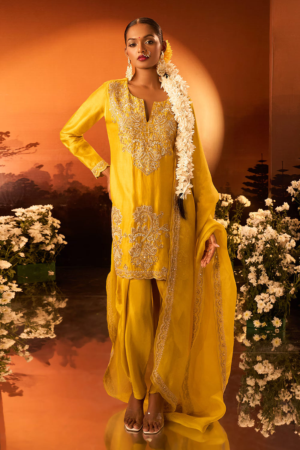 Yellow Embroidered Kurta Set