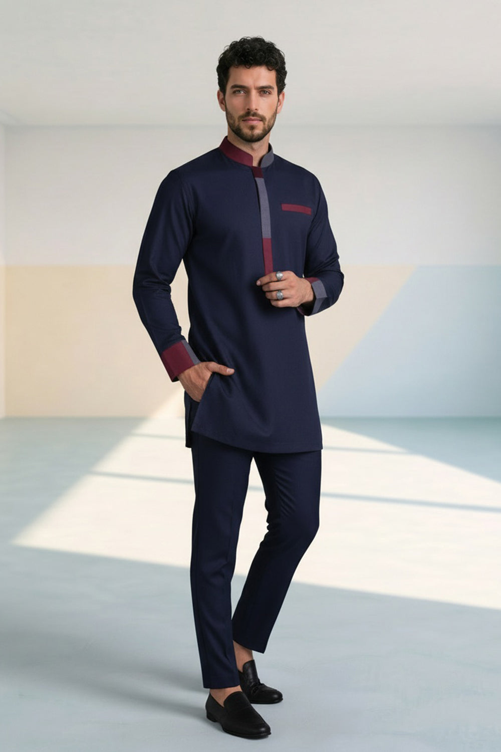 Colour Block Kurta Set - Zorin