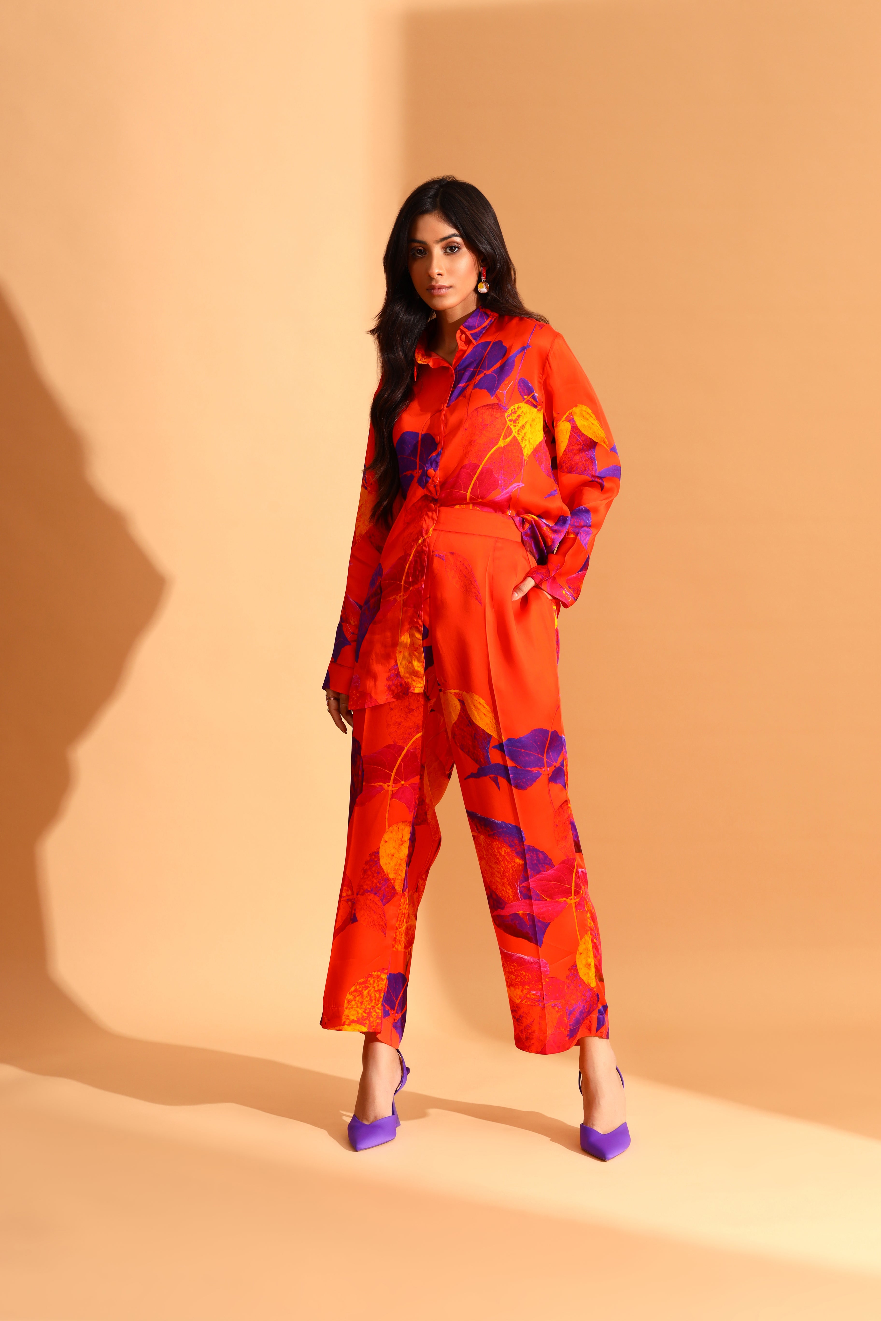 Moh India - Lavender Sunset Shirt & Trousers Co-ords Set