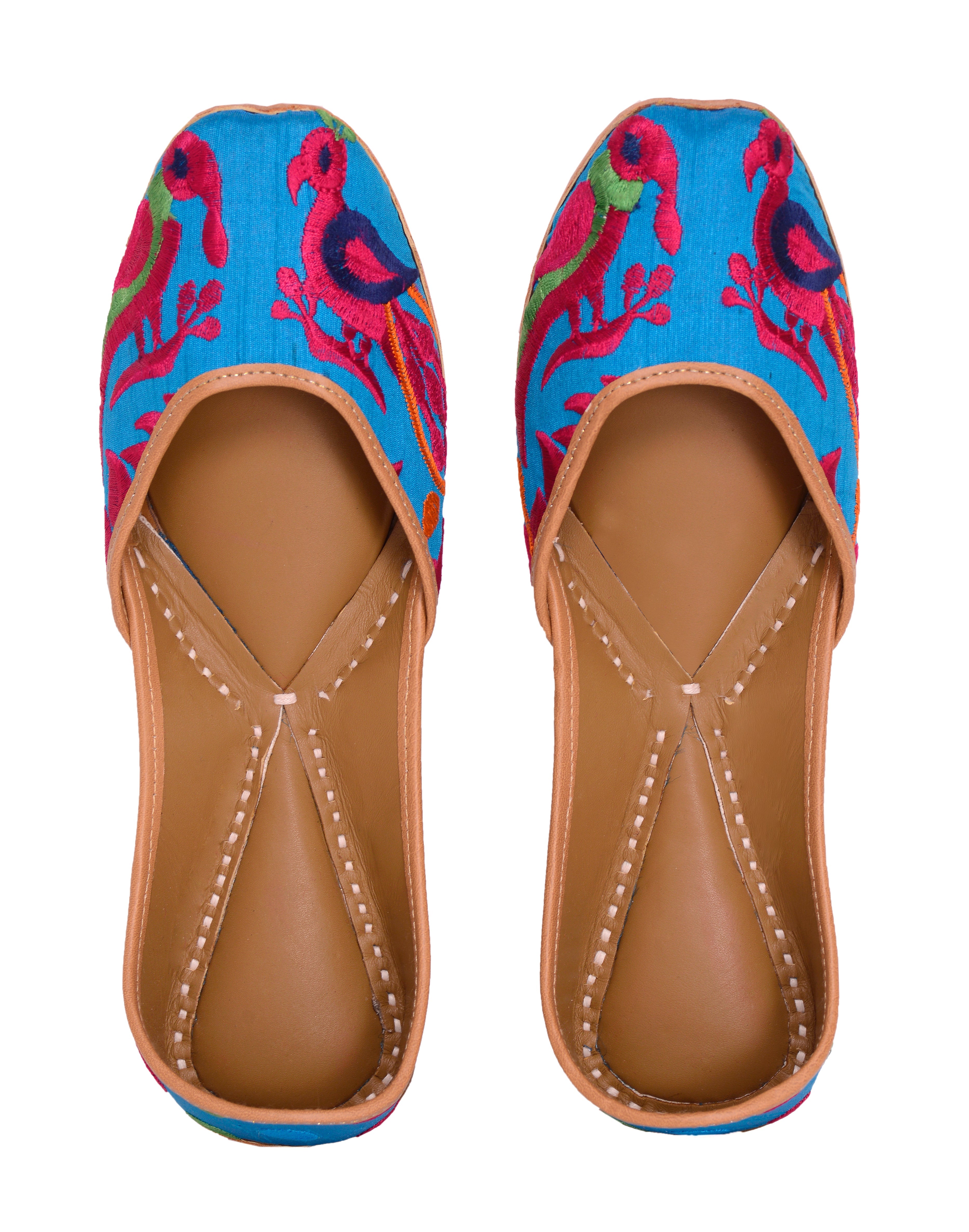 5 Elements by Radhika Gupta - Purely Parrot - Blue/Pink Jutti