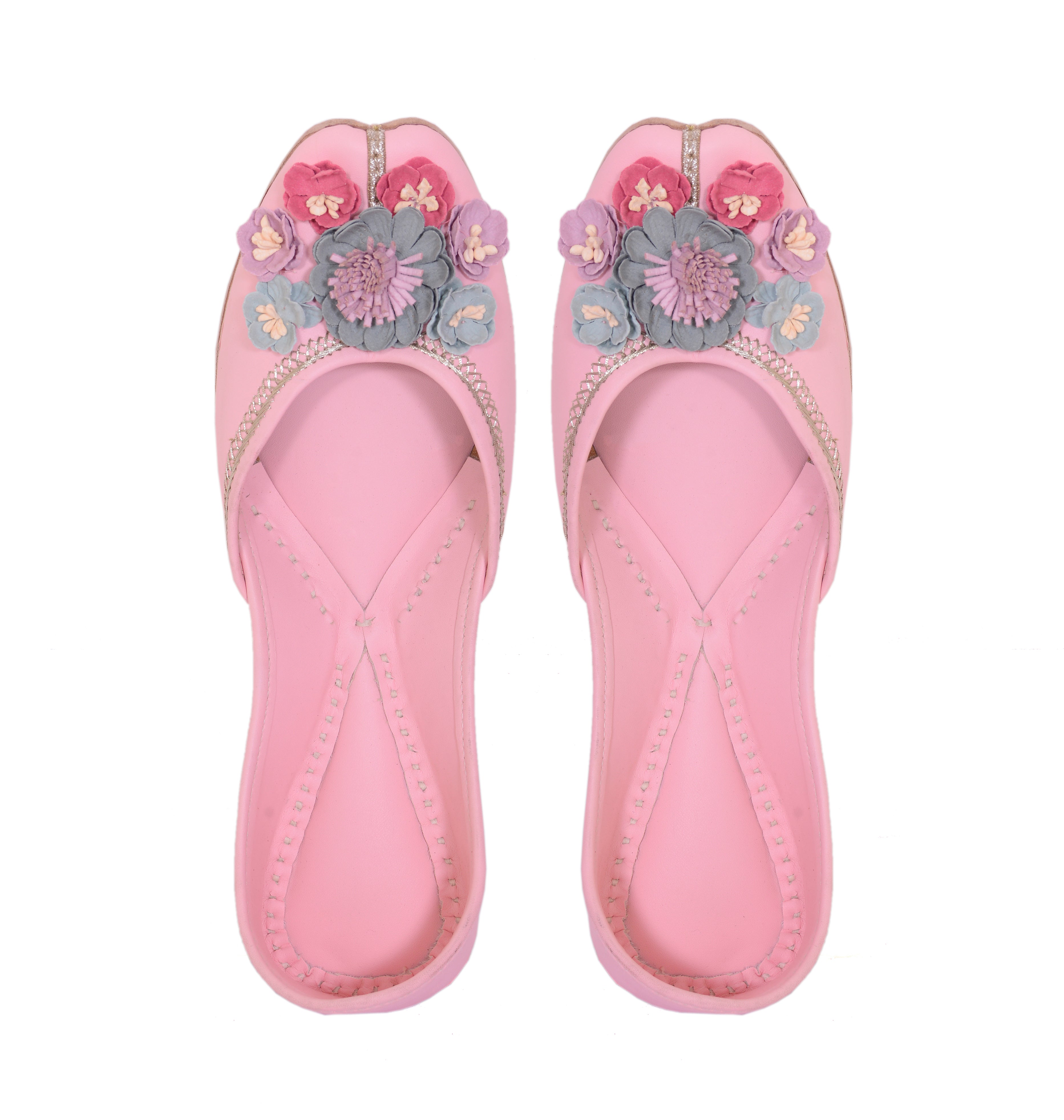 5 Elements by Radhika Gupta - Blush Pink Flower Jutti