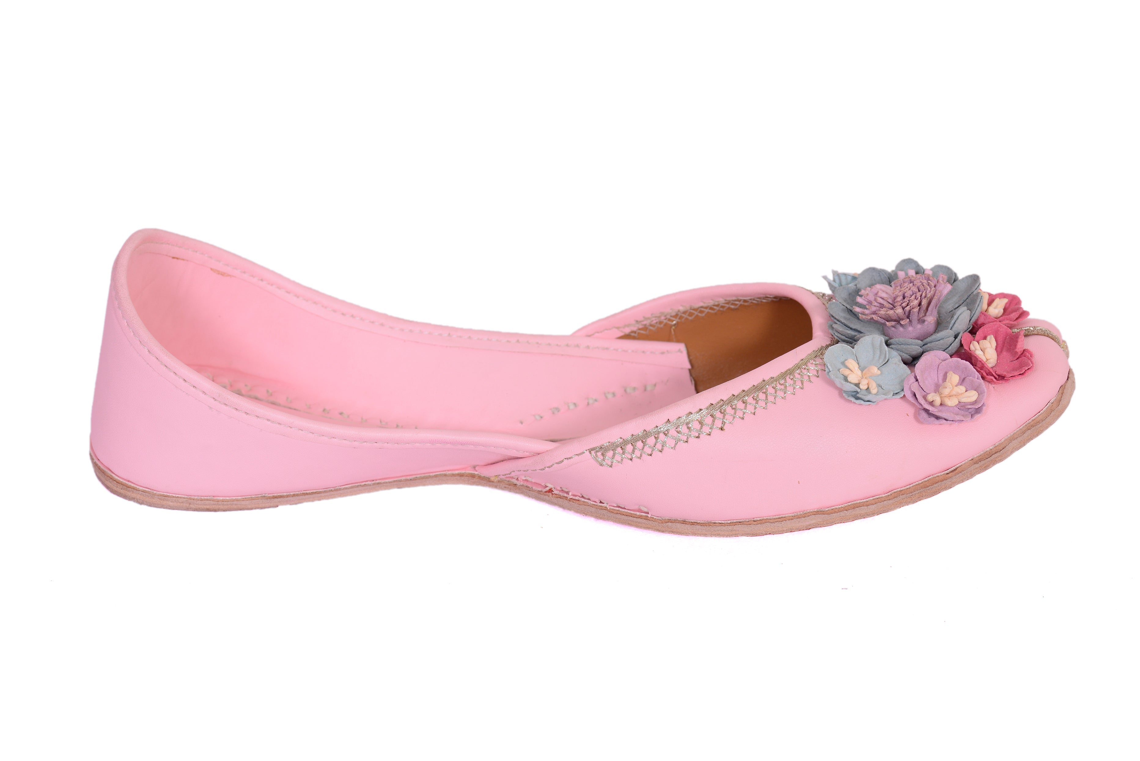 5 Elements by Radhika Gupta - Blush Pink Flower Jutti