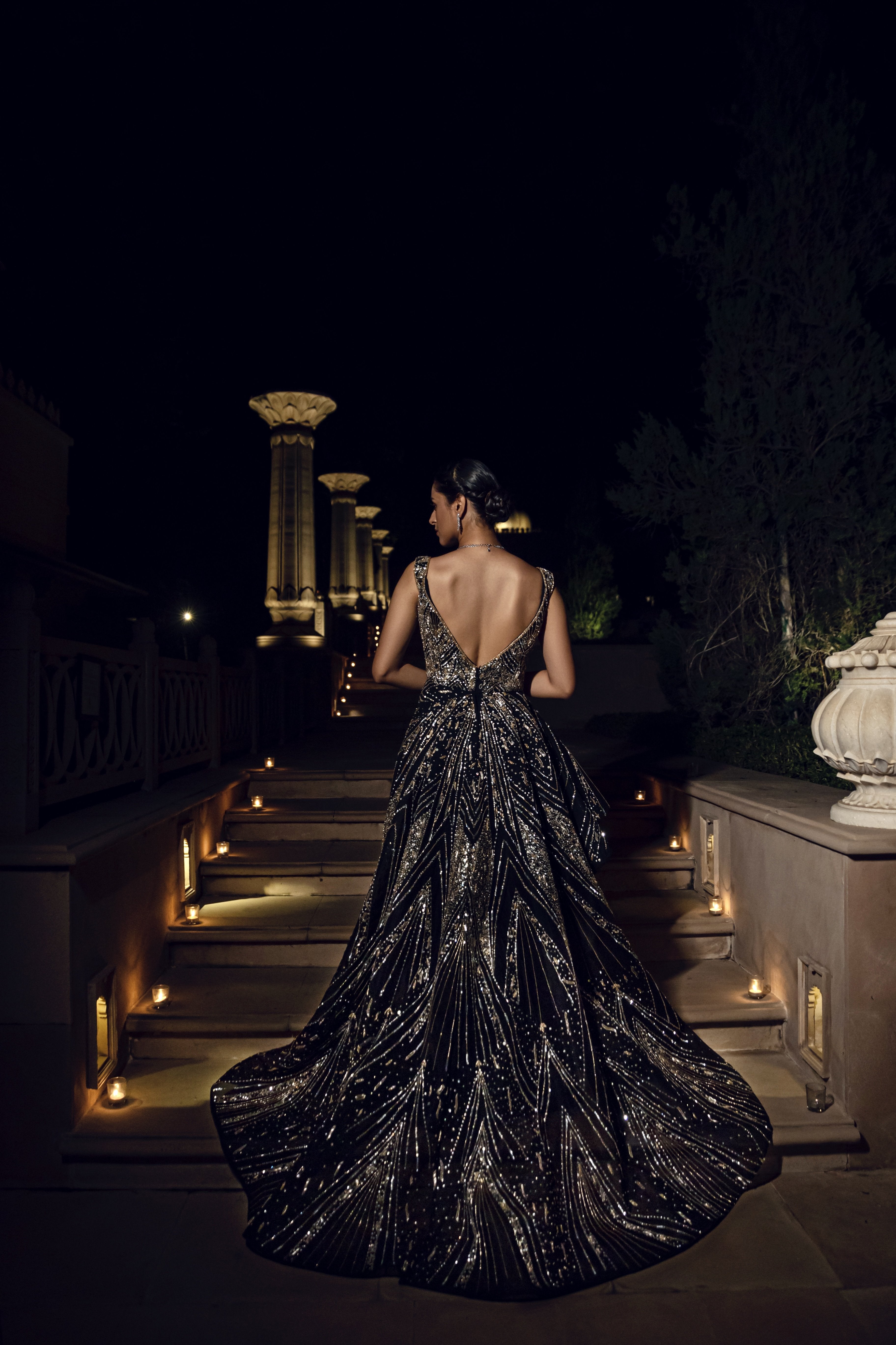 Amit GT - Black Noir Scintilla Gown