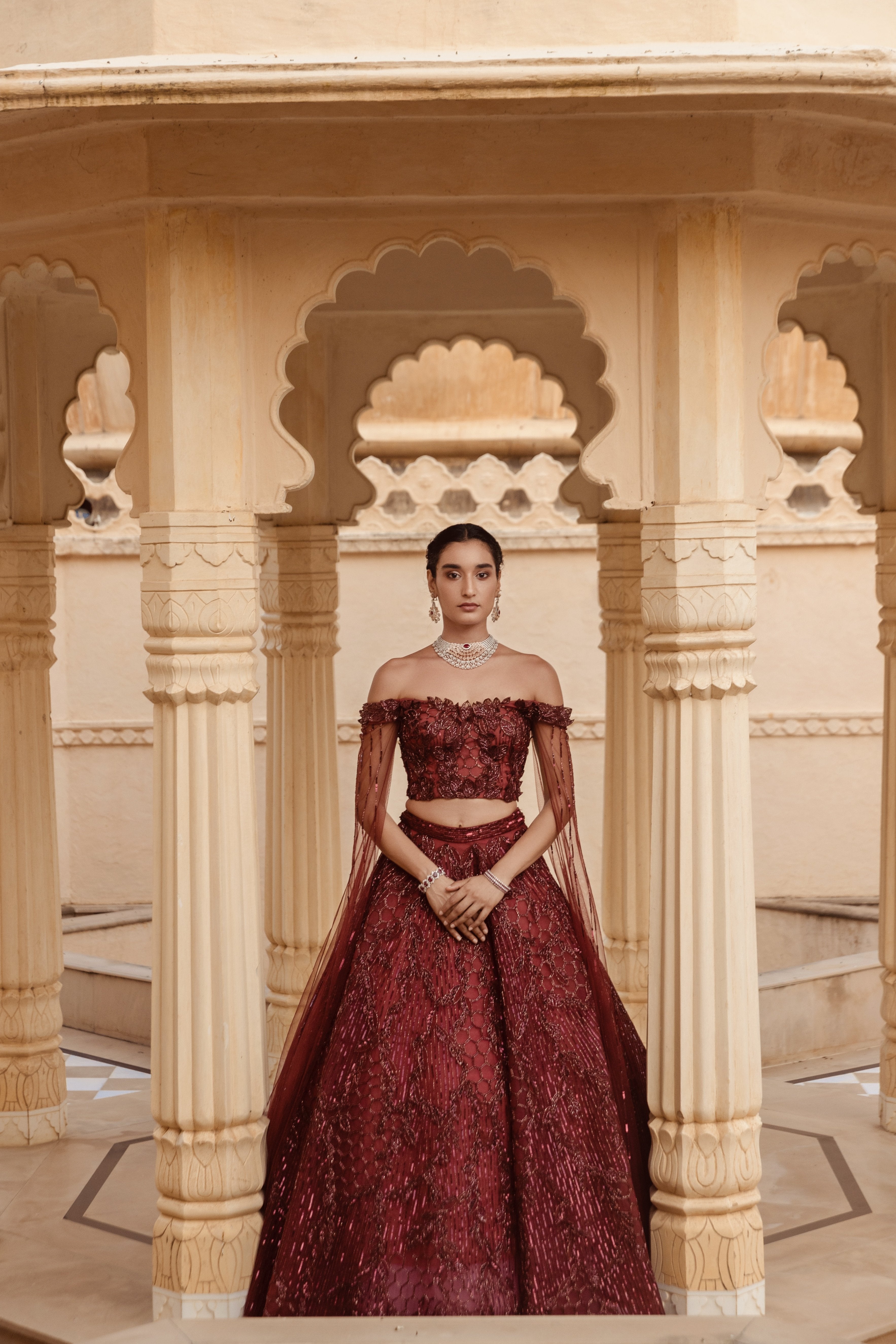 Amit GT - Cranberry Zara Lehenga Set