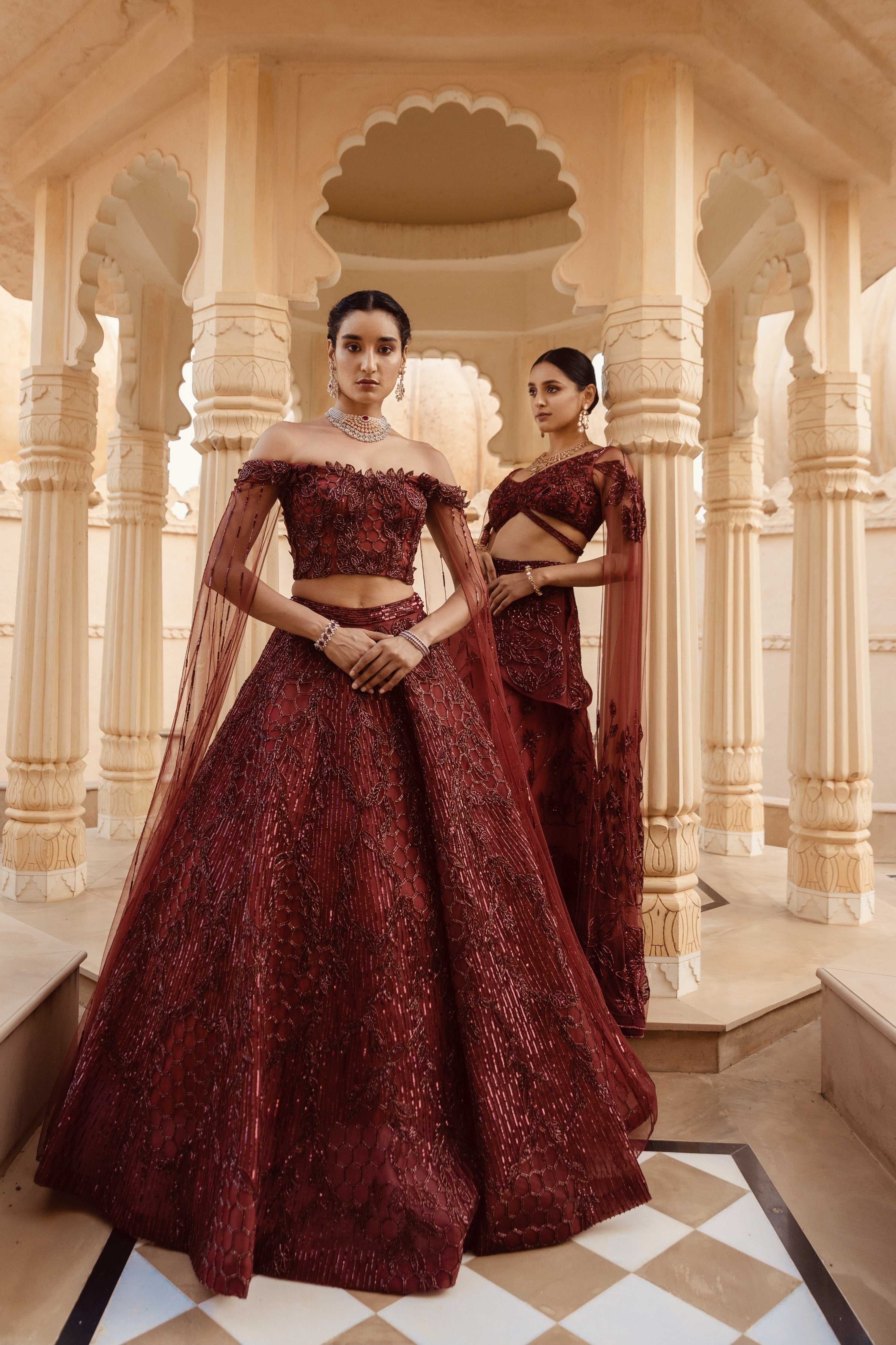 Amit GT - Cranberry Zara Lehenga Set