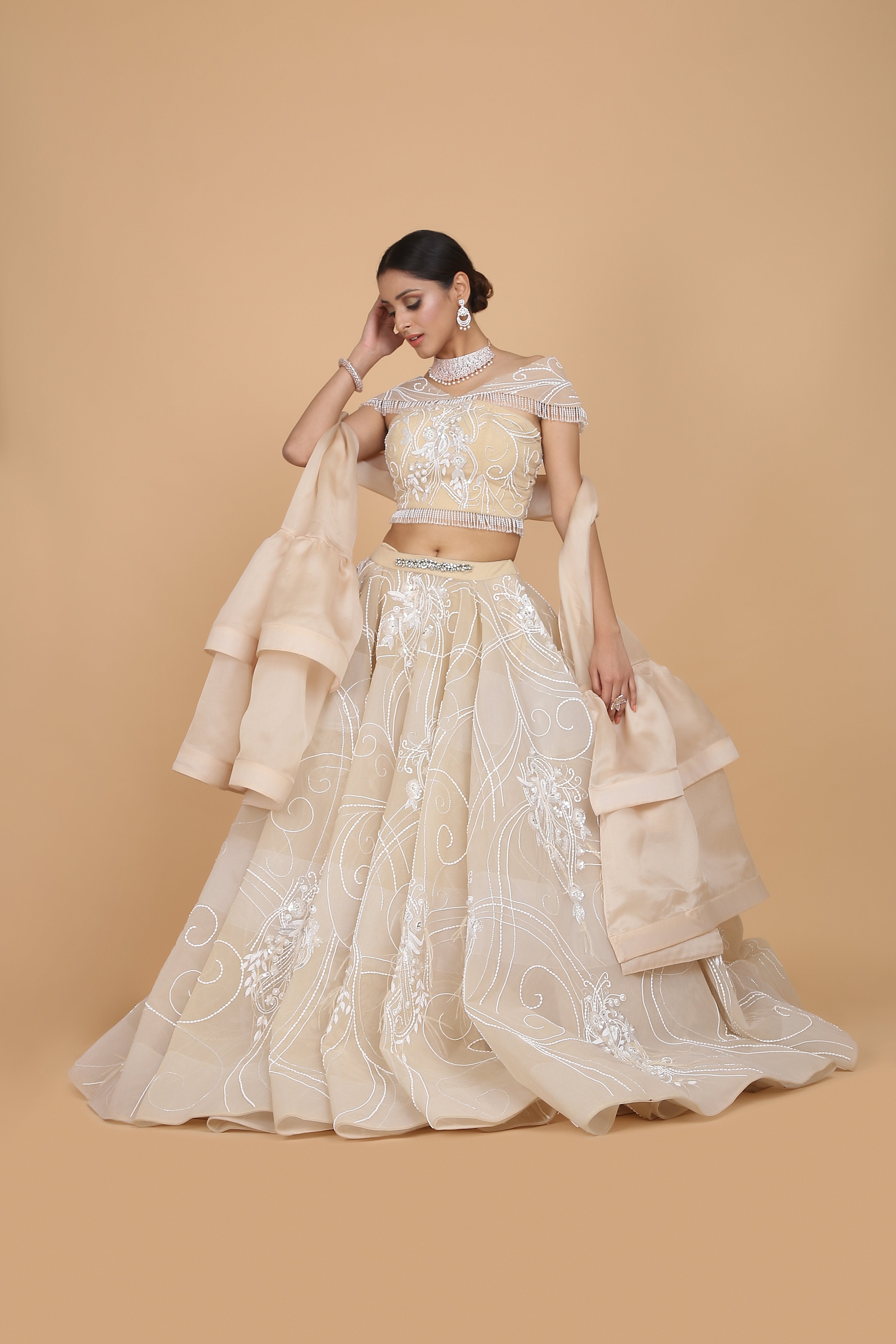 Amit GT - Bird Motif Embroidered Bridal Lehenga Set