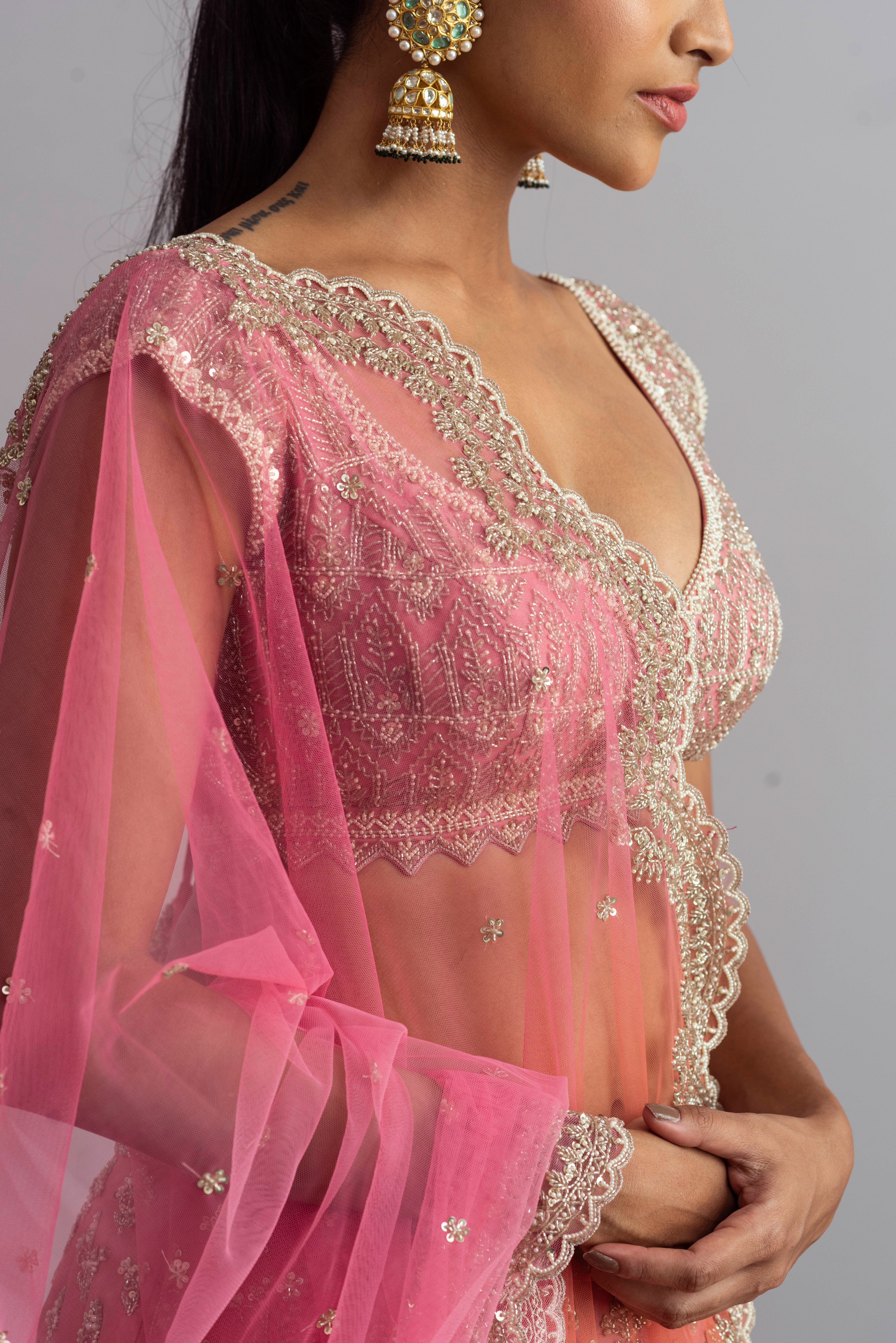 Anushree Reddy - Tamanna - Blush Pink Embroidered Lehenga Set