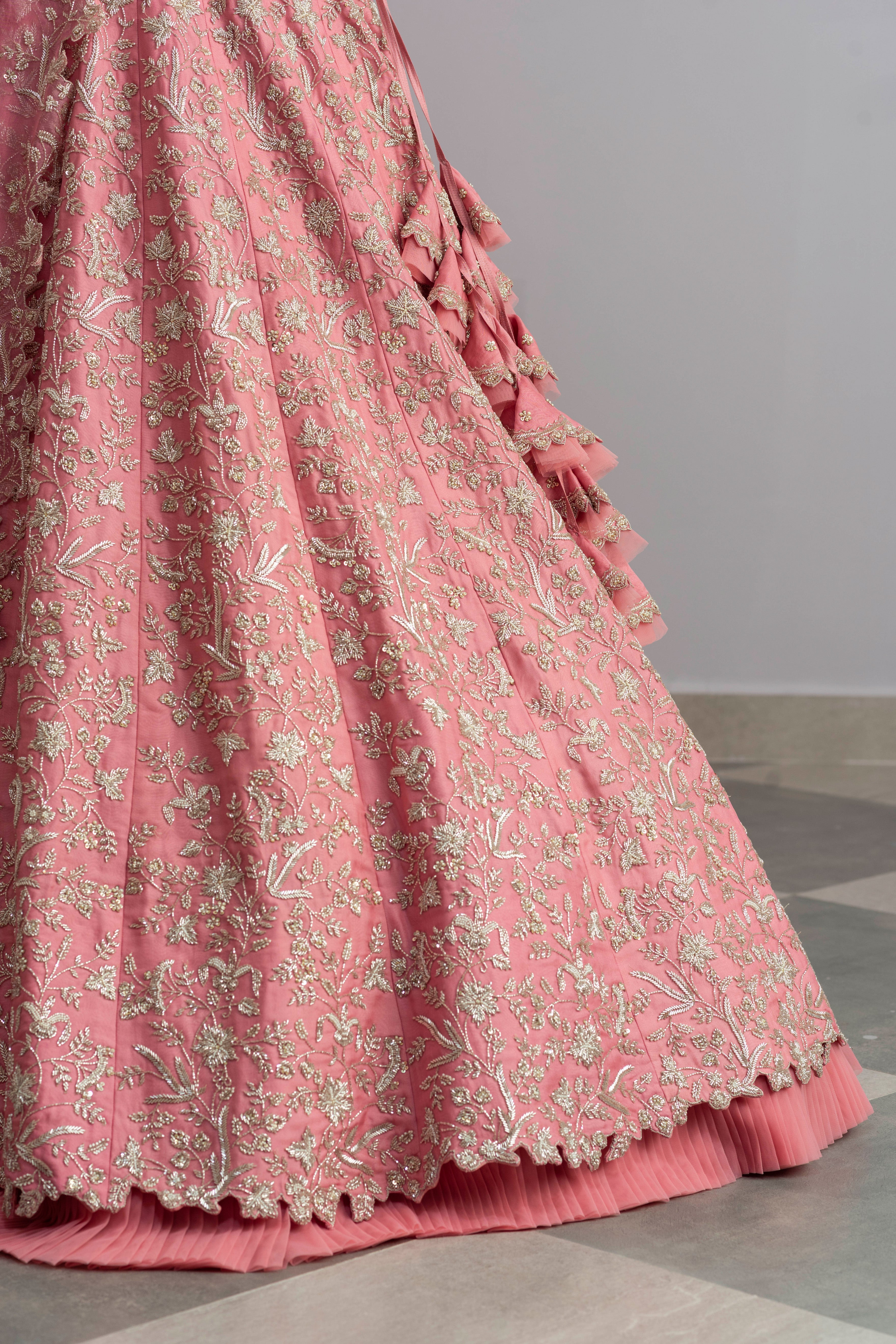 Anushree Reddy - Taabiir - Rose Pink Embroidered Lehenga Set