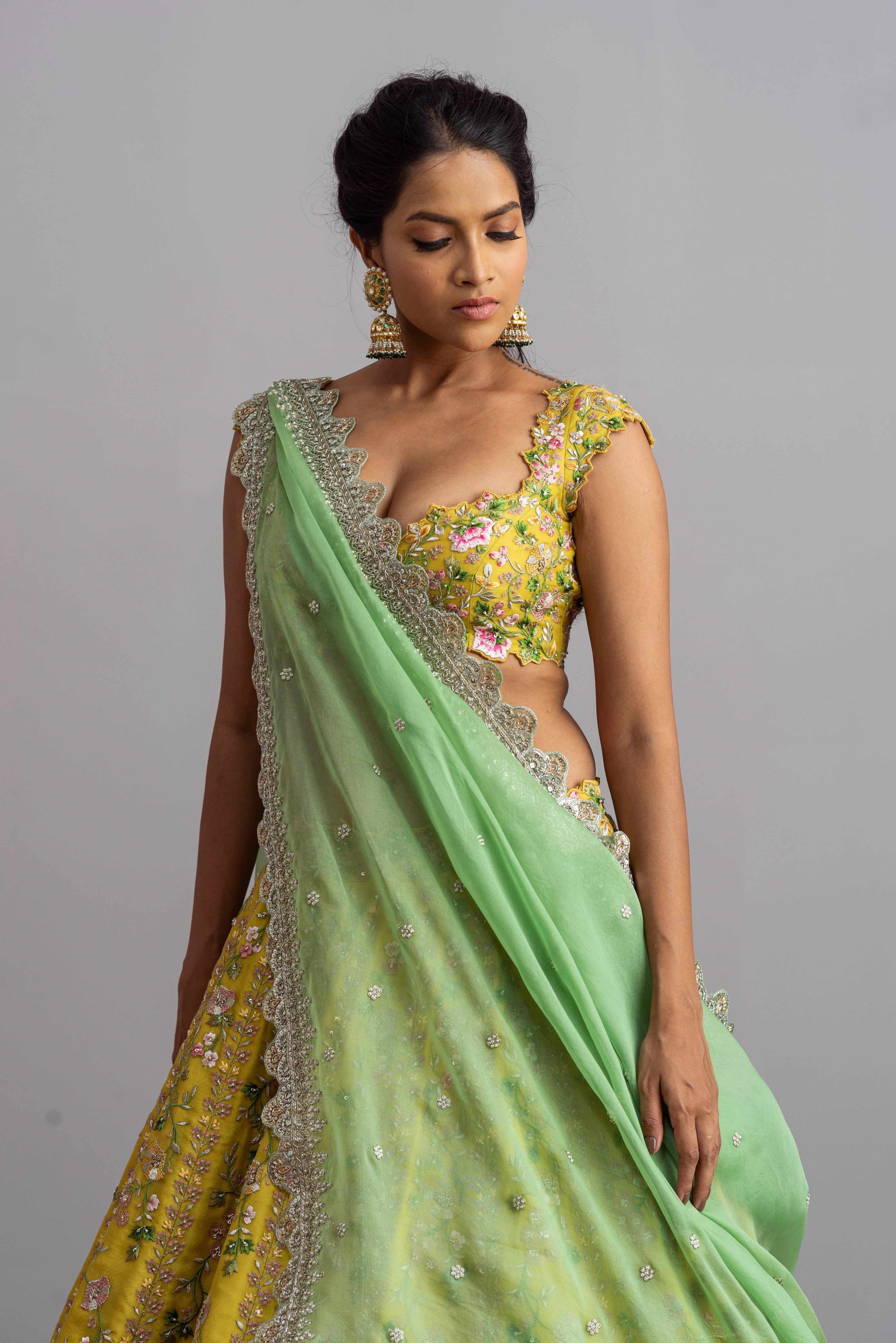 Anushree Reddy - Naayaab - Yellow Embroidered Lehenga Set