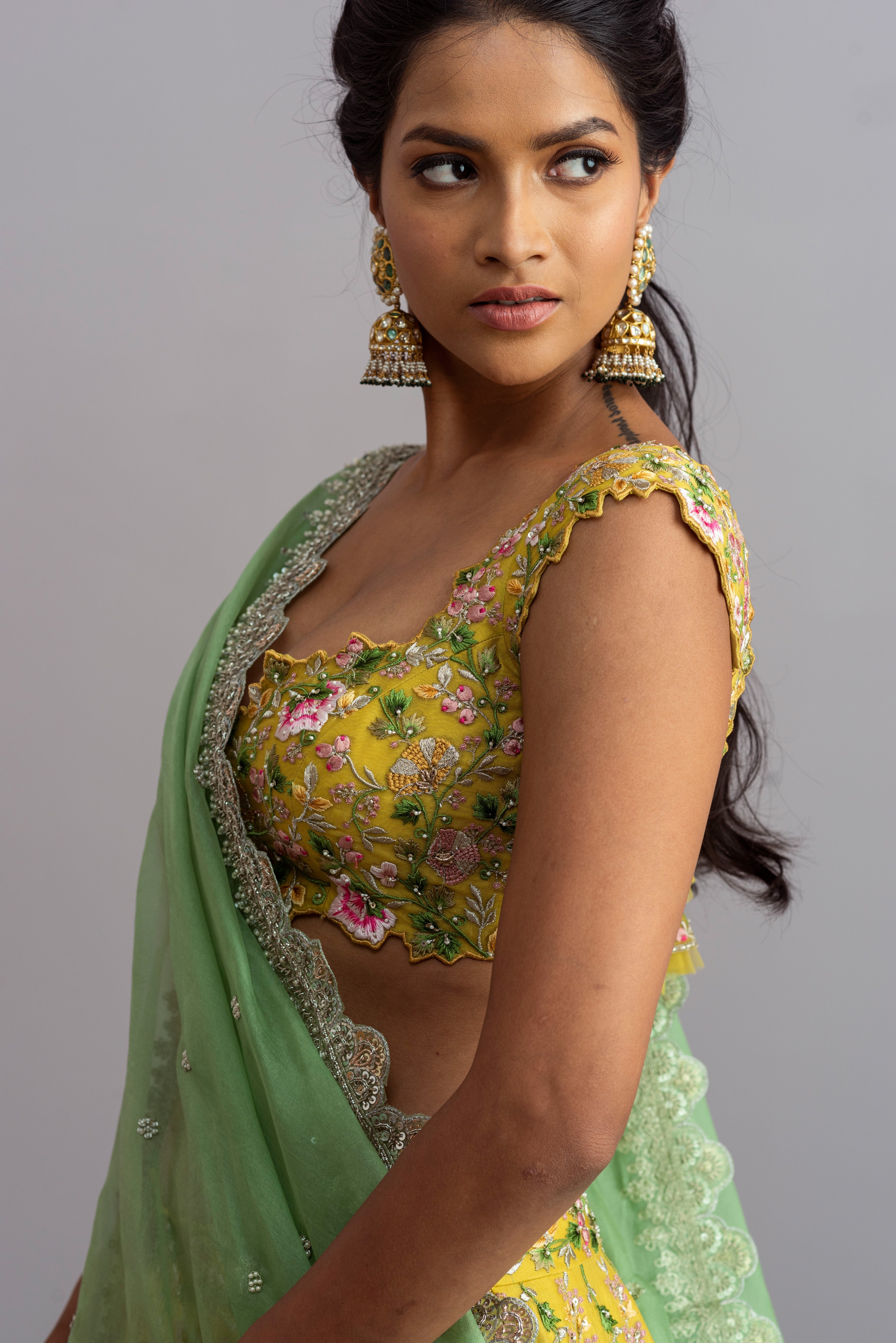 Anushree Reddy - Naayaab - Yellow Embroidered Lehenga Set