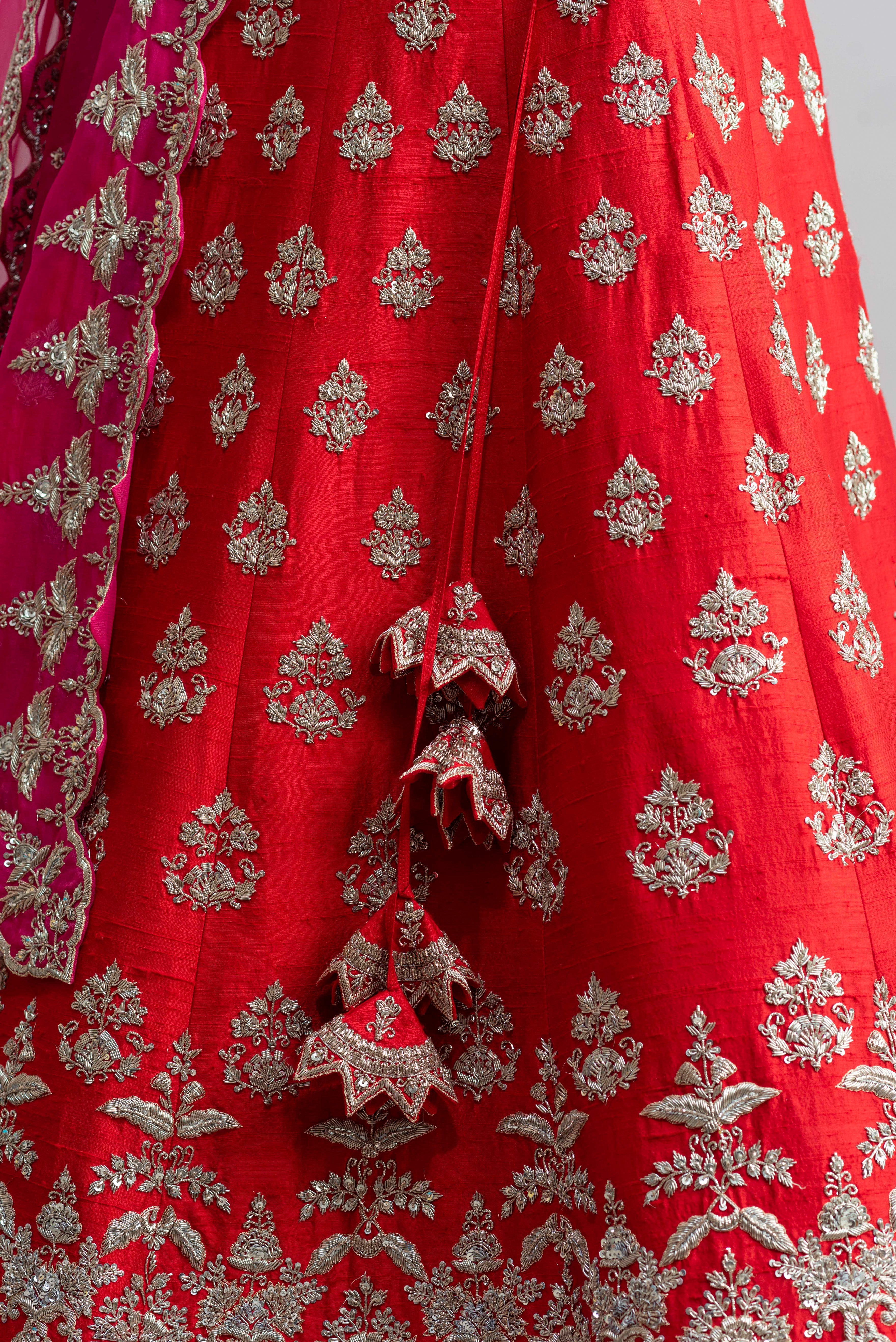 Anushree Reddy - Haafiza - Red Embroidered Lehenga Set