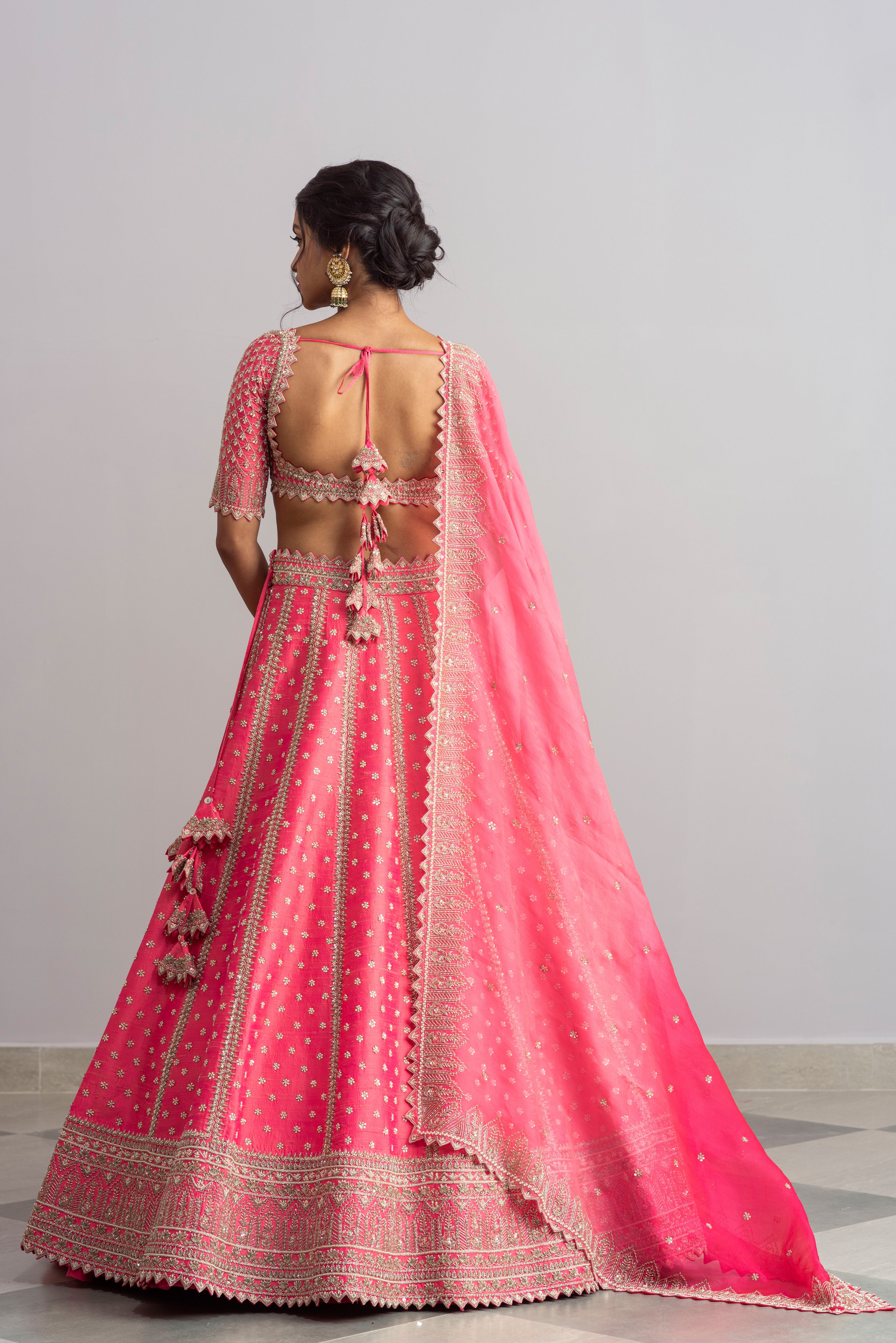 Anushree Reddy - Riwaayat - Candy Pink Embroidered Lehenga Set